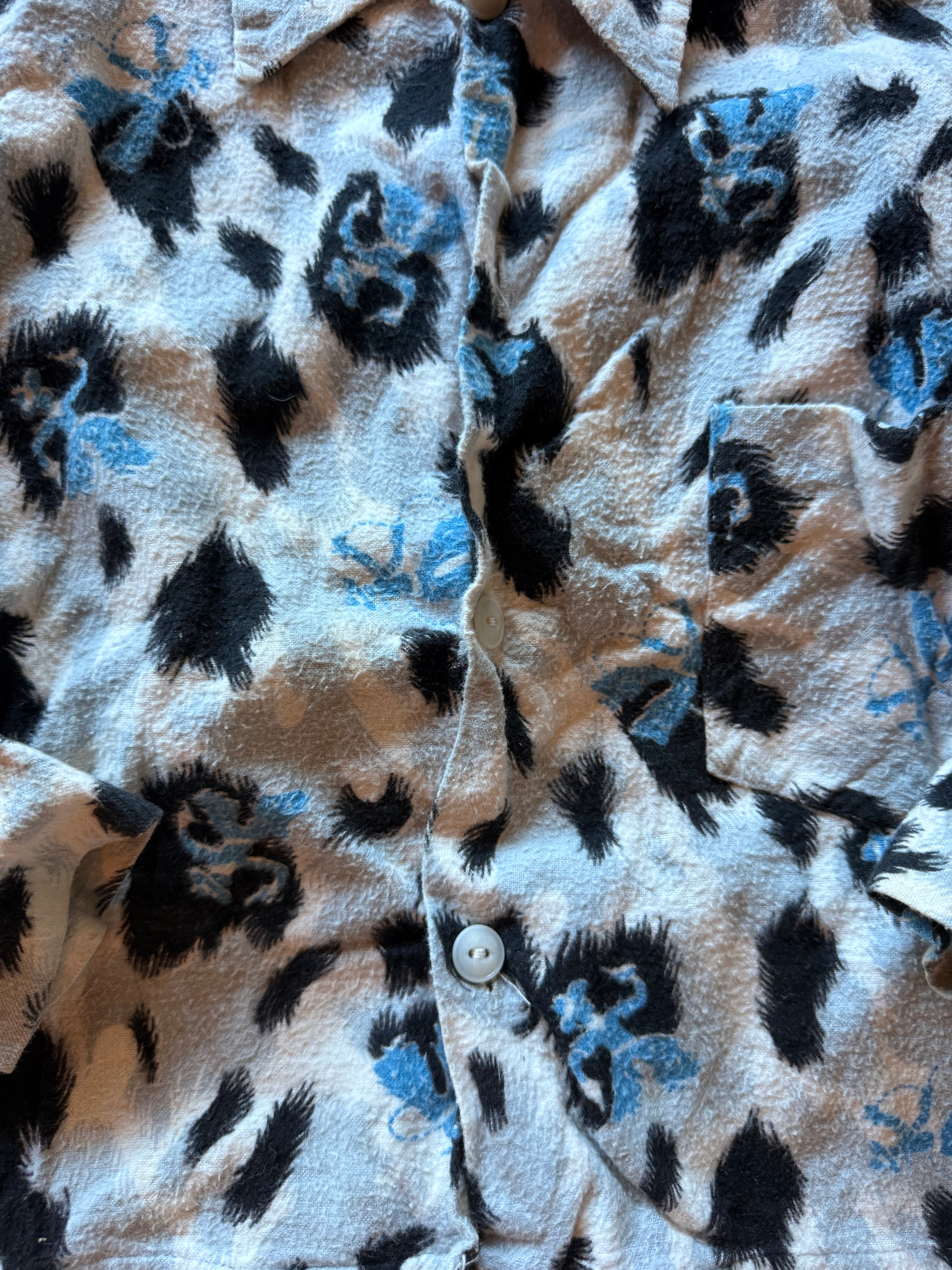 1950s cow print western flannel