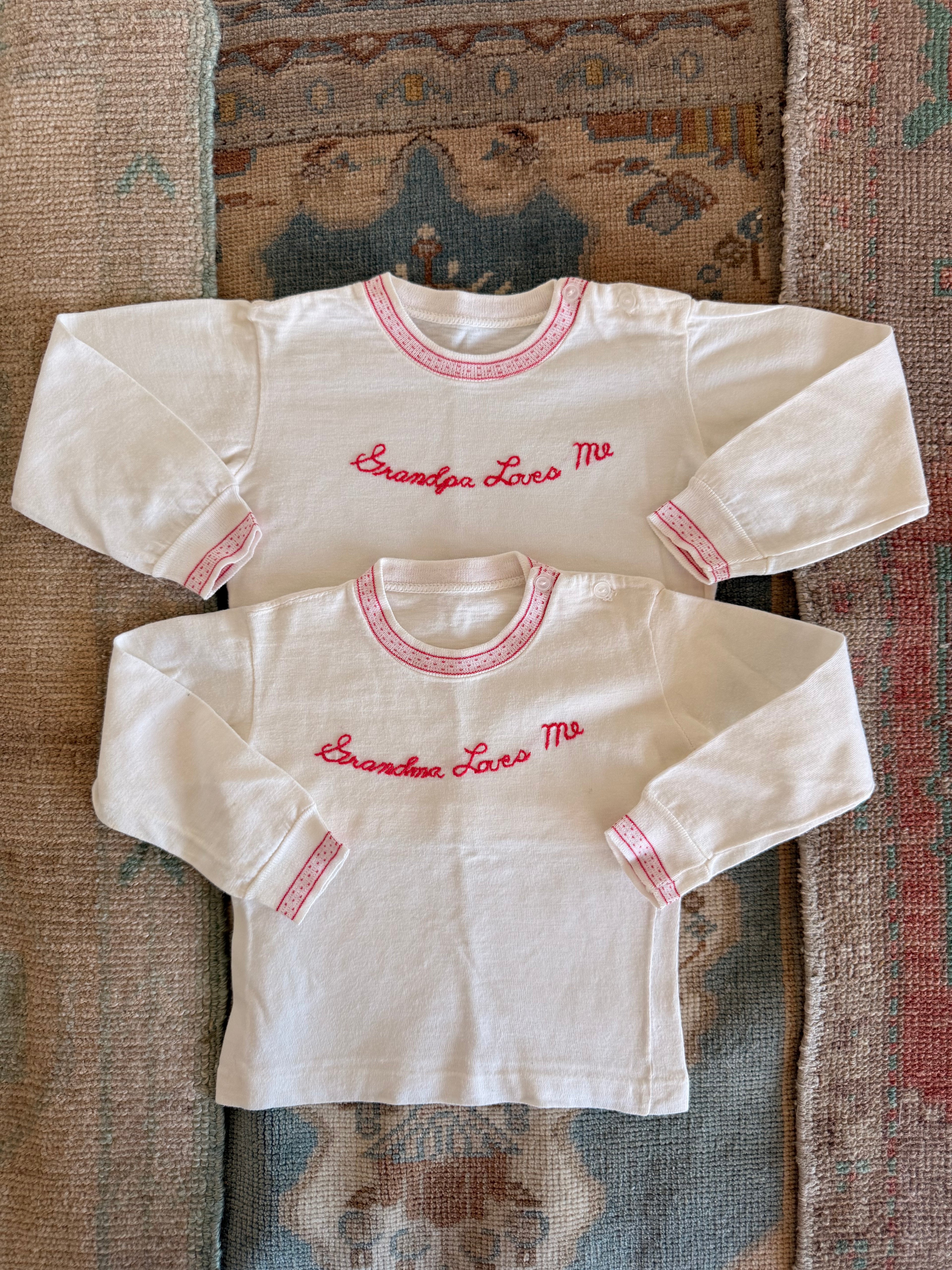 1950s ‘grandma loves me’ embroidered shirts