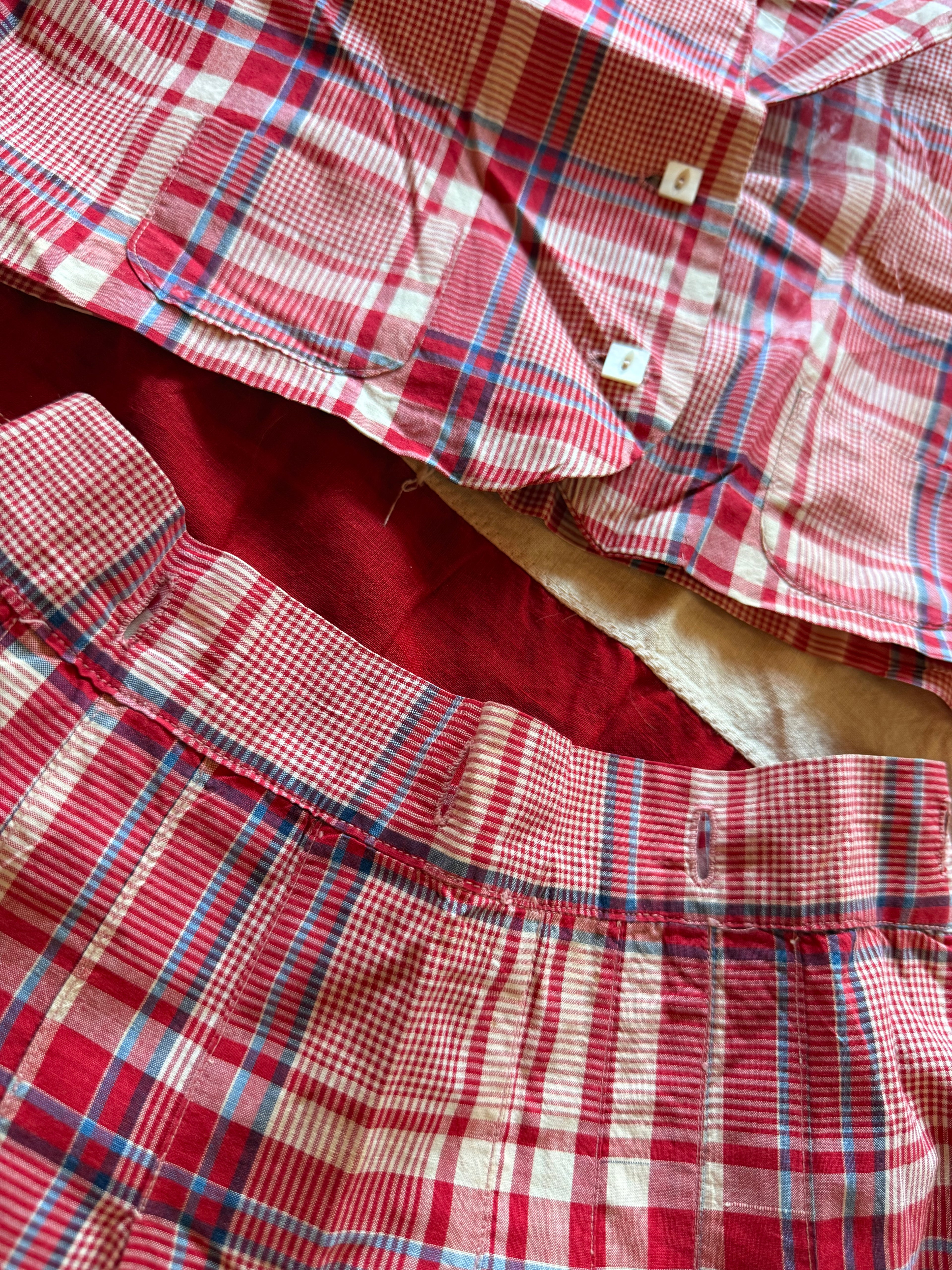 1940s plaid skirt set