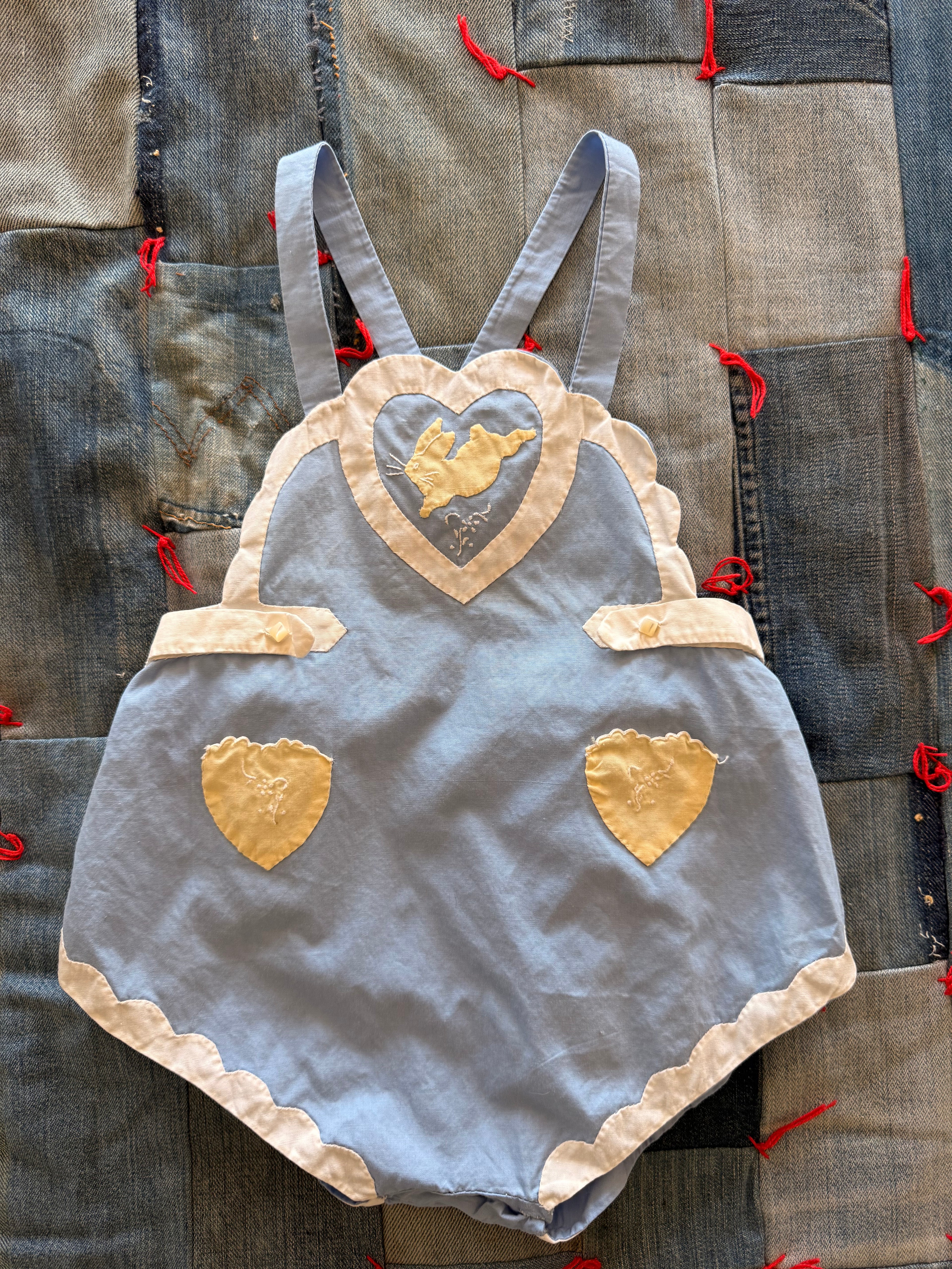 1940s hand sewn bunny romper