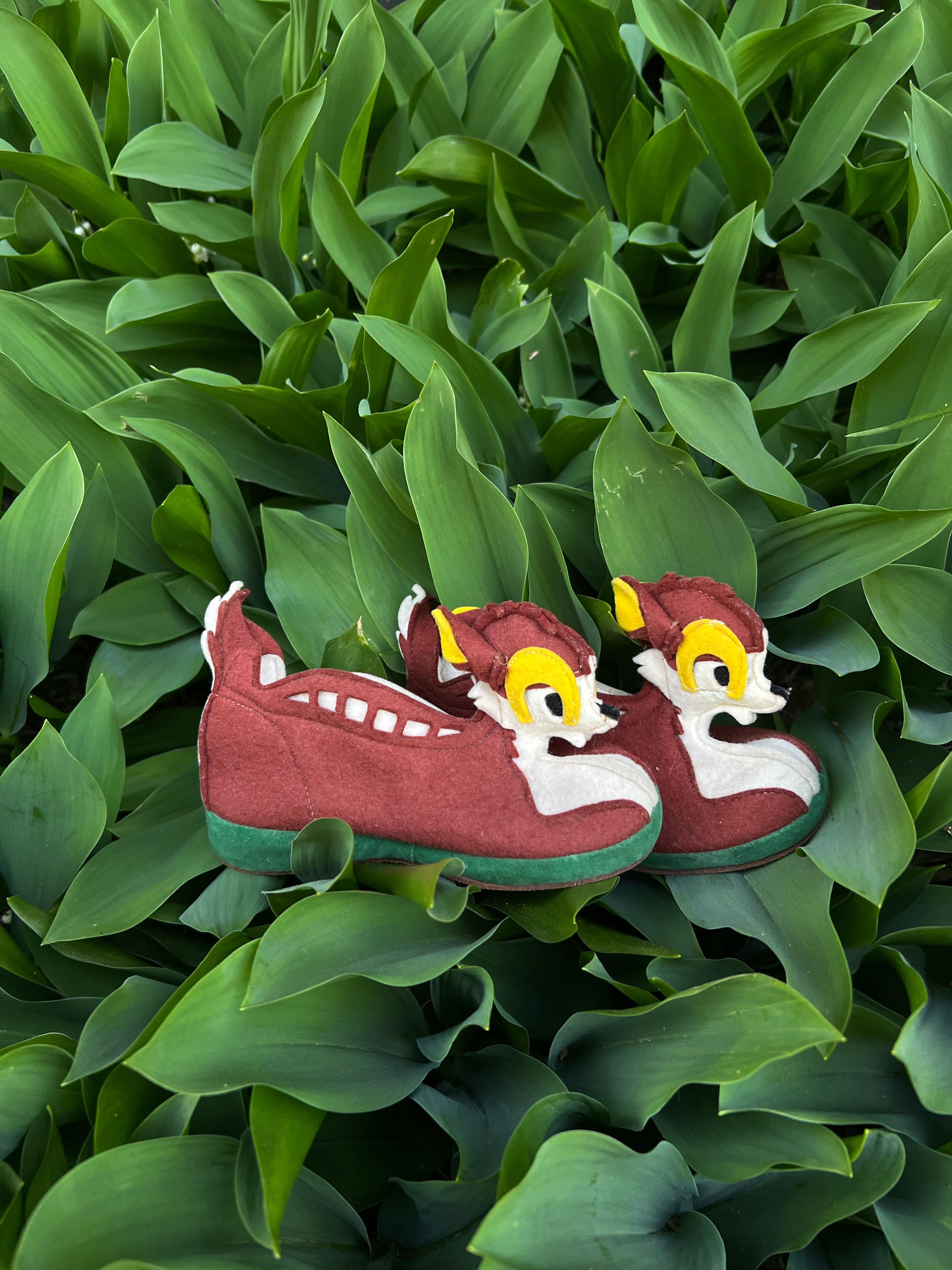 1940s felt bambi slippers