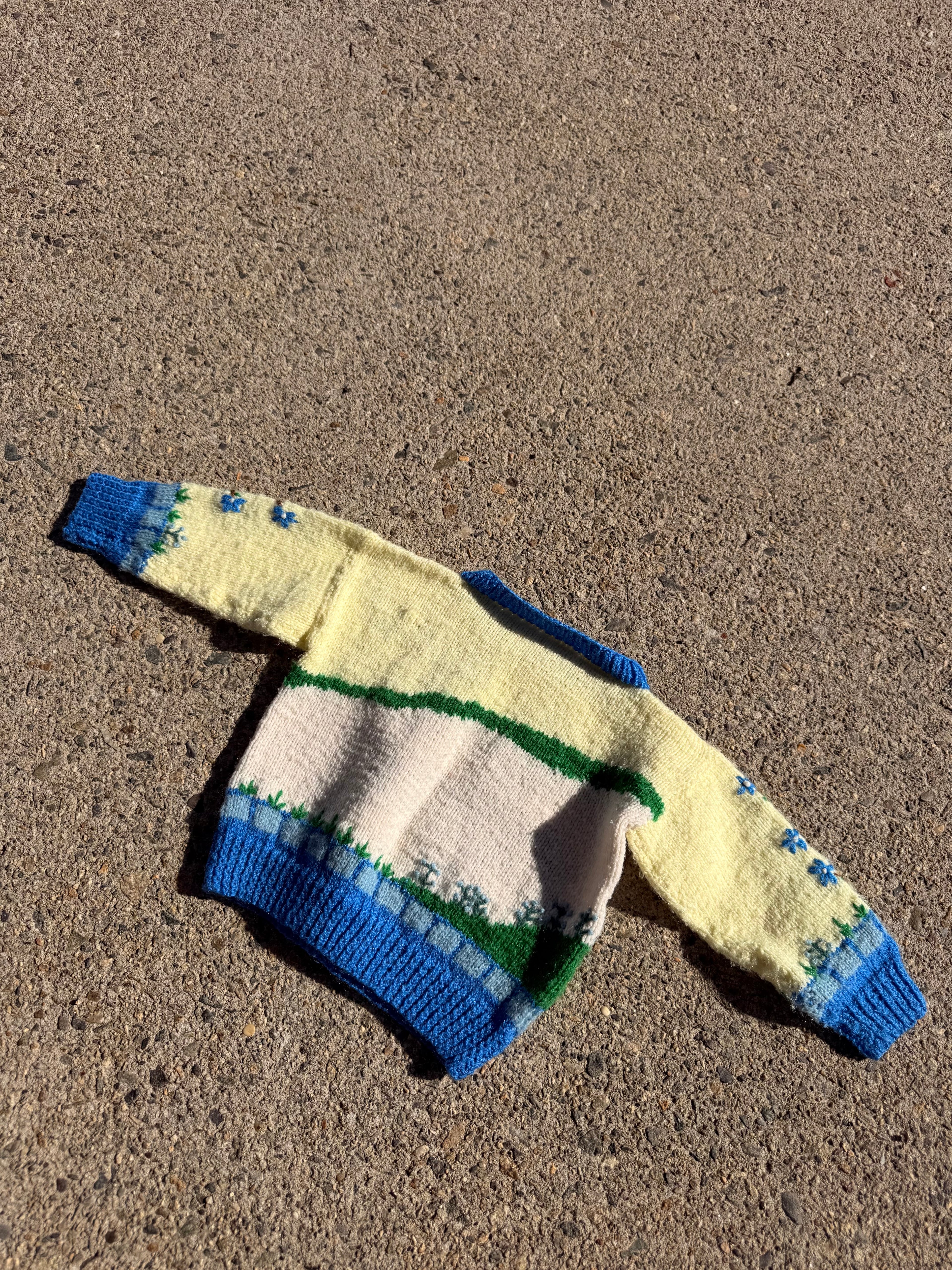 1980s tortoise & the hare wool sweater