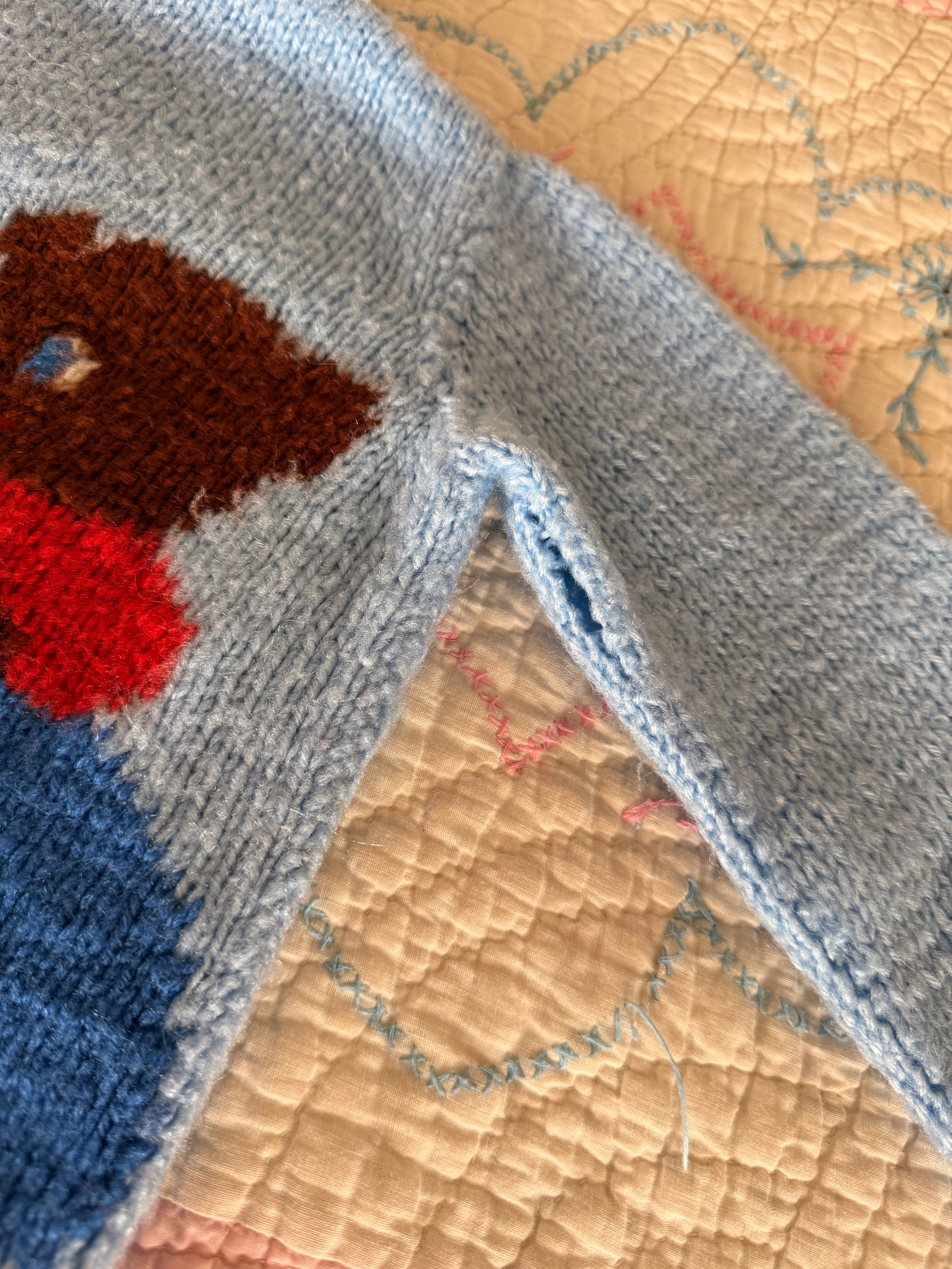 1960s three little bears cardigan, baby blue