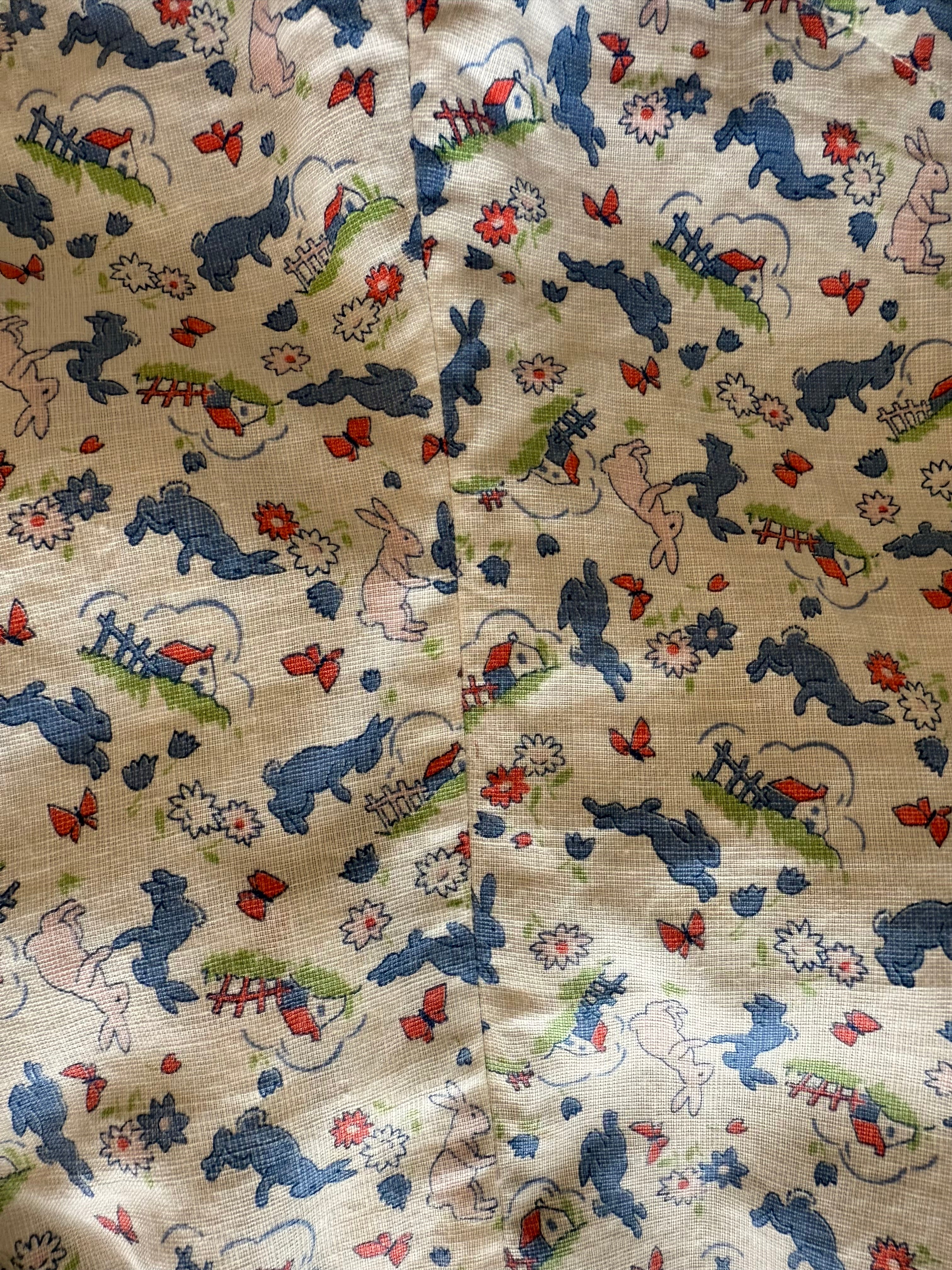 1940s pink & blue bunny romper