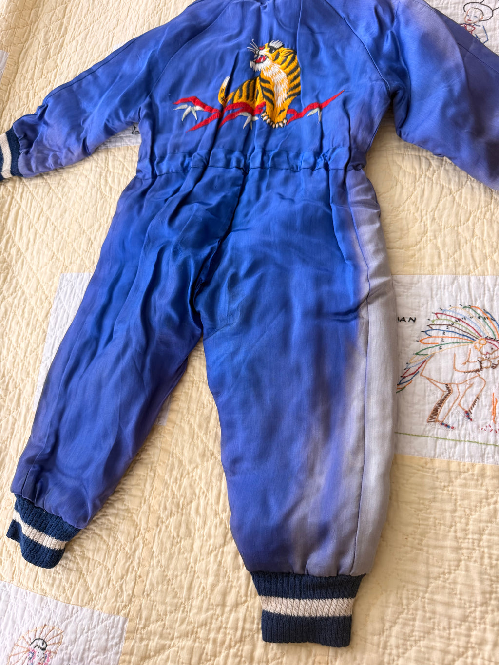 1940s japanese sukajan souvenir snowsuit, pluto & donald duck