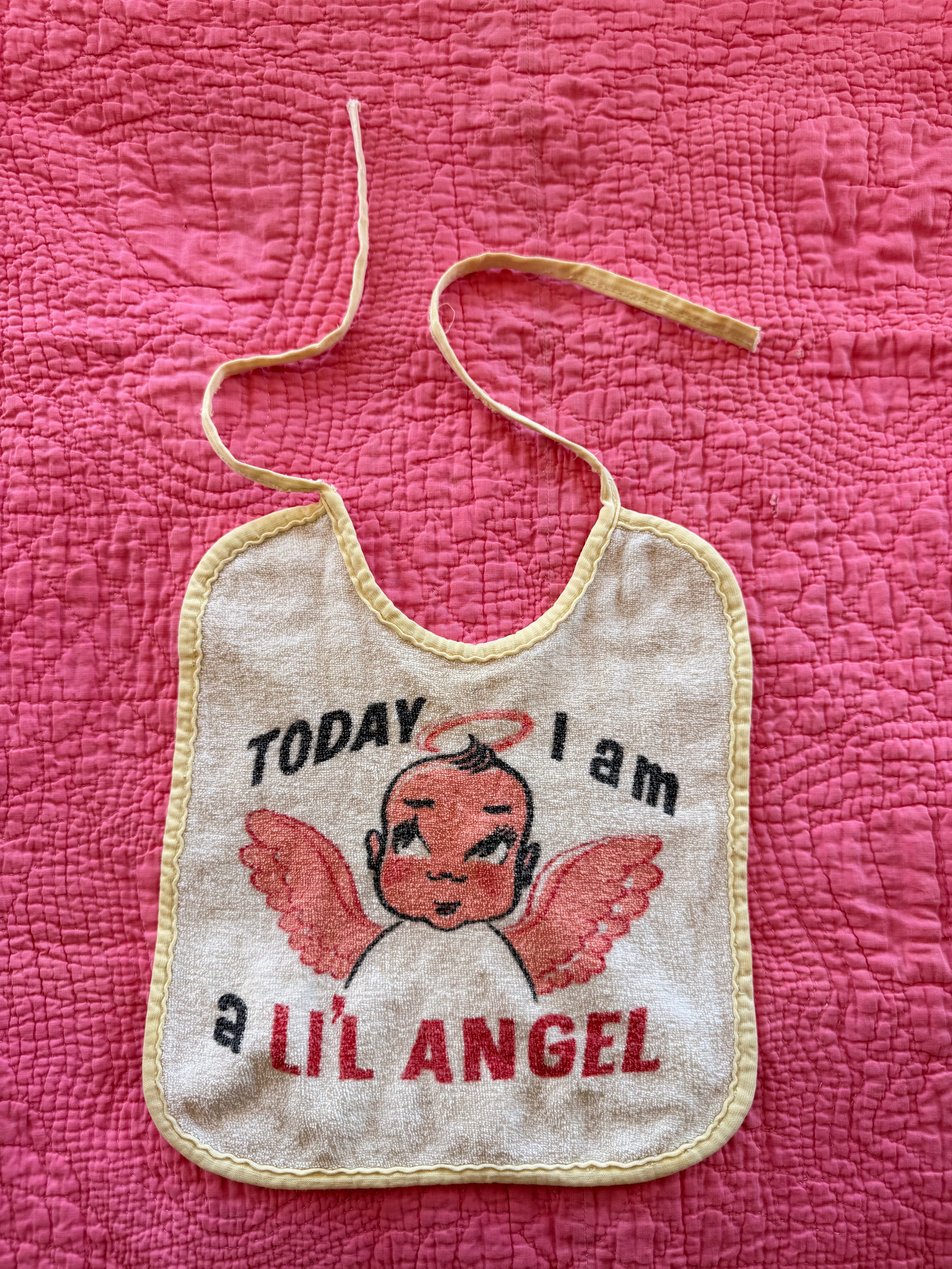 1960s double sided bib, lil angel / lil devil