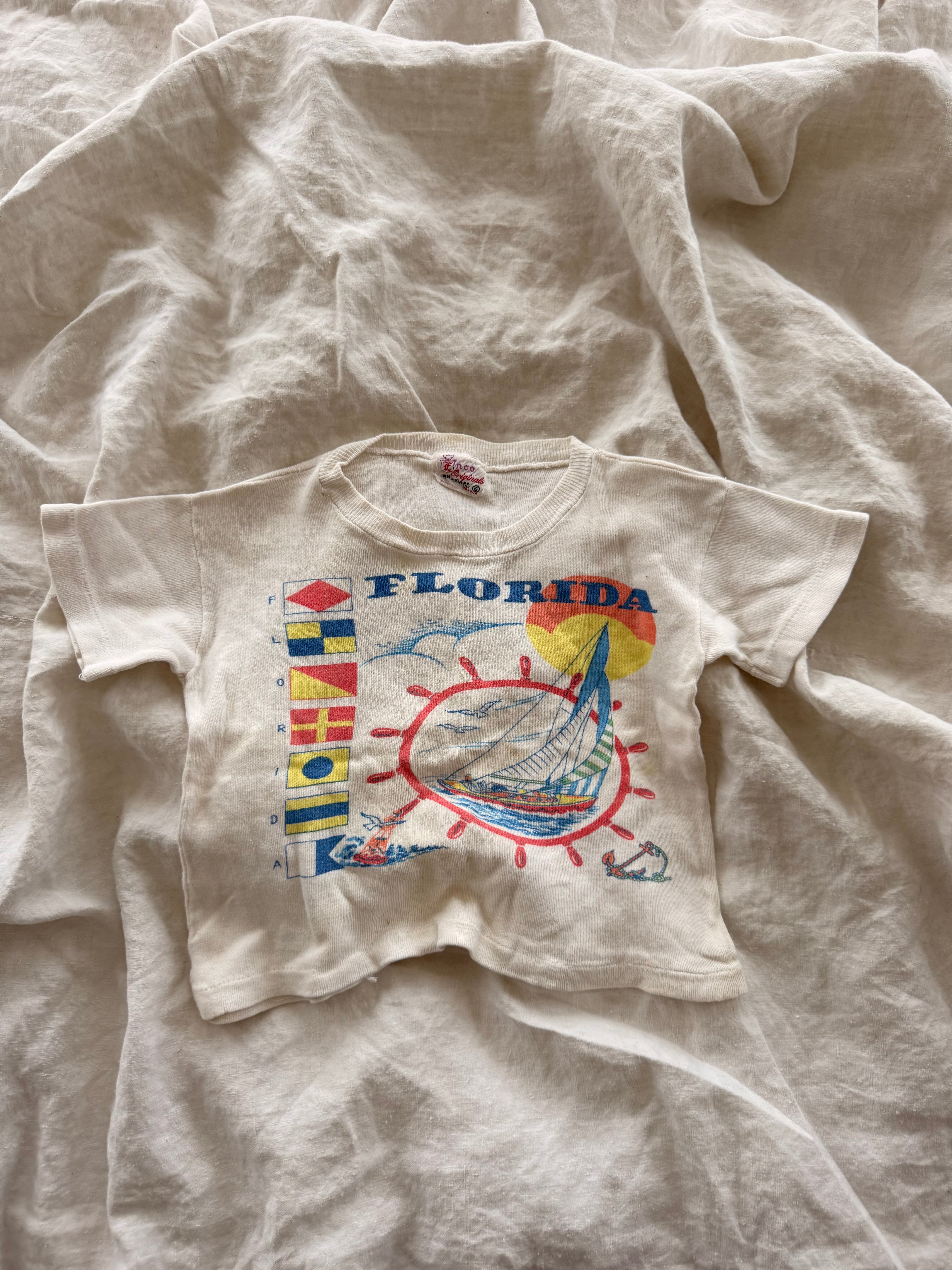 1960s nautical florida souvenir t shirt