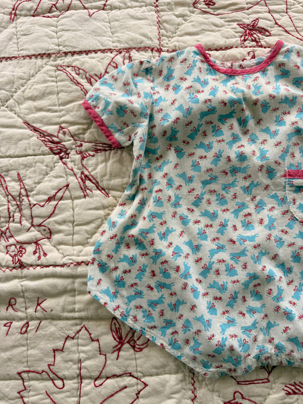 1940s blue bunny romper