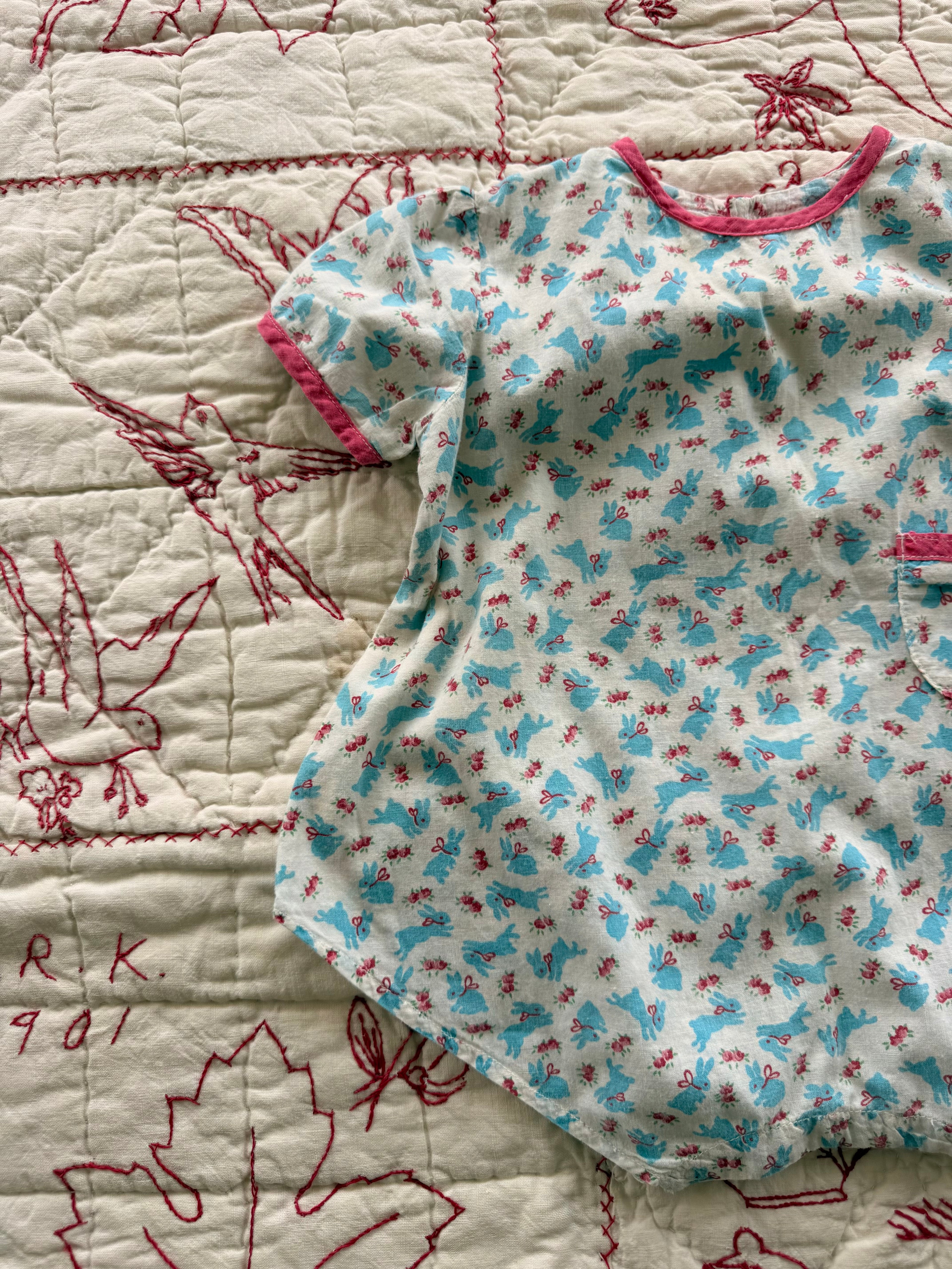 1940s blue bunny romper