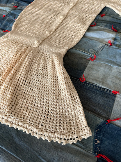 1930s white silk crochet dress