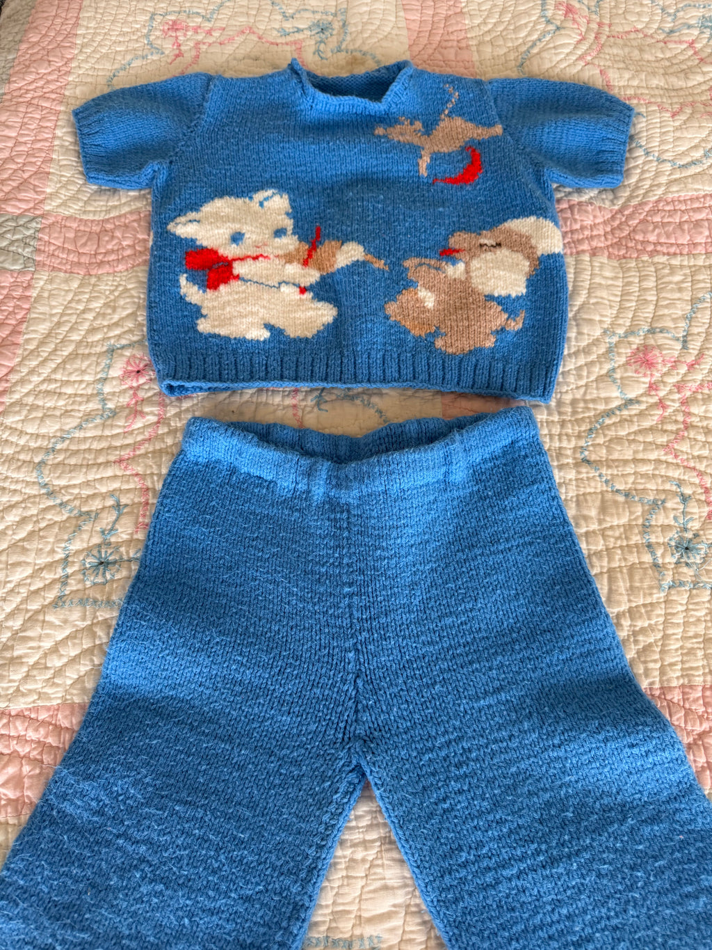 1960s cat & the fiddle, 2 piece knit set