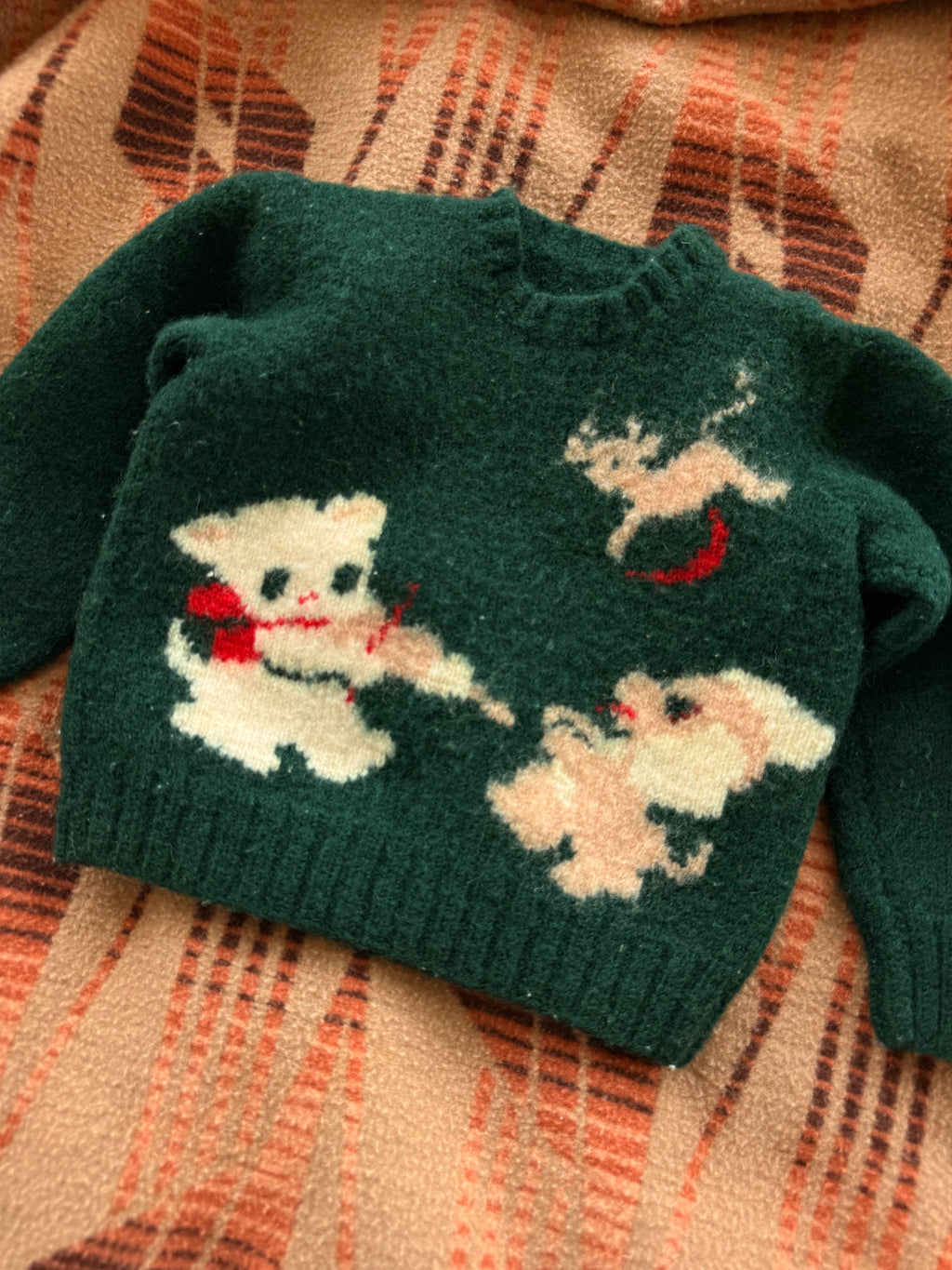1950s hey diddle diddle knit baby sweater