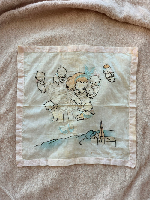 1900s embroidered kewpie handkerchief