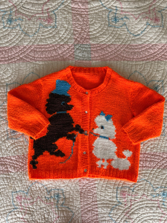 1960s fancy poodle cardigan