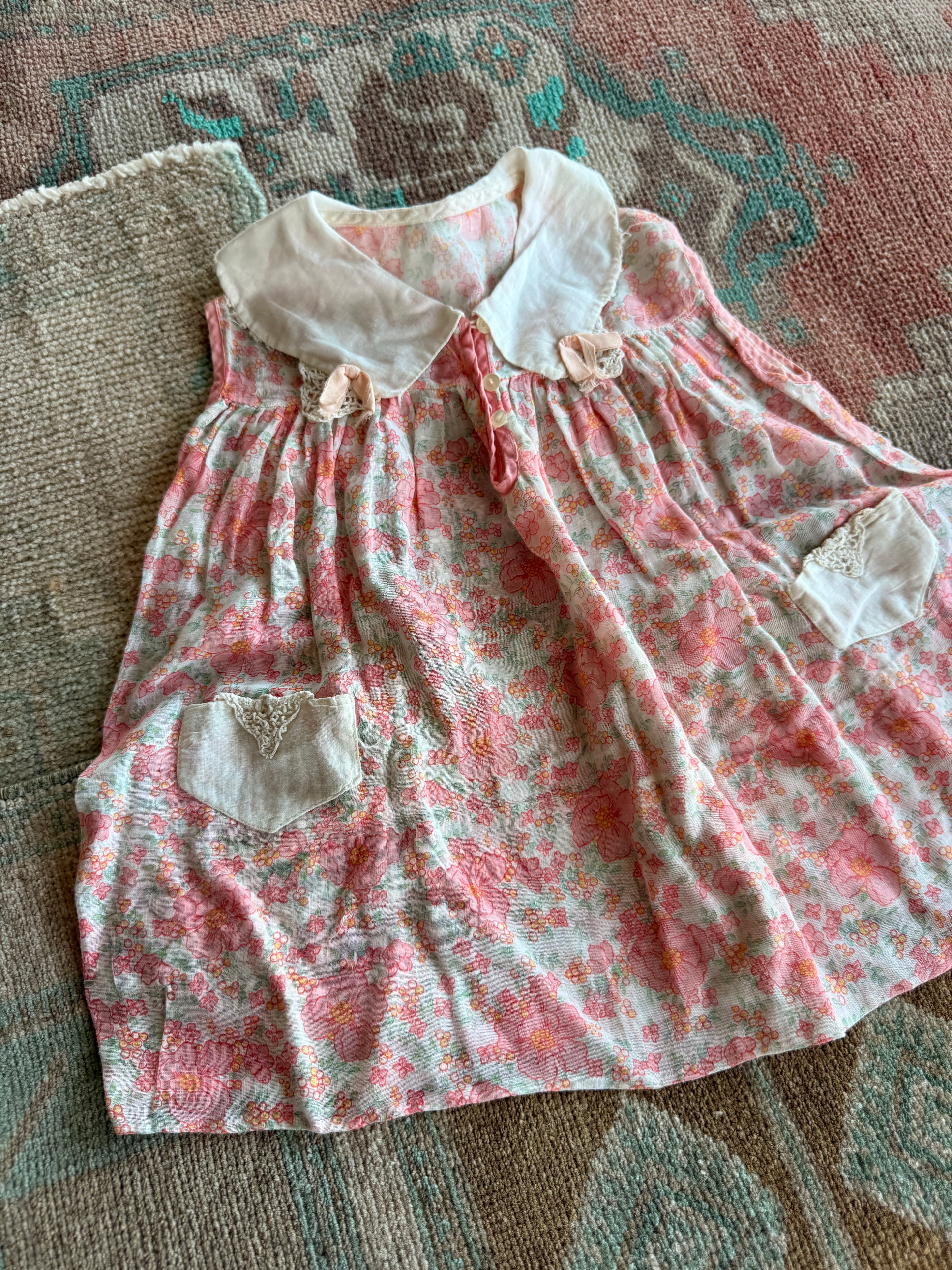 1940s pink petals dress