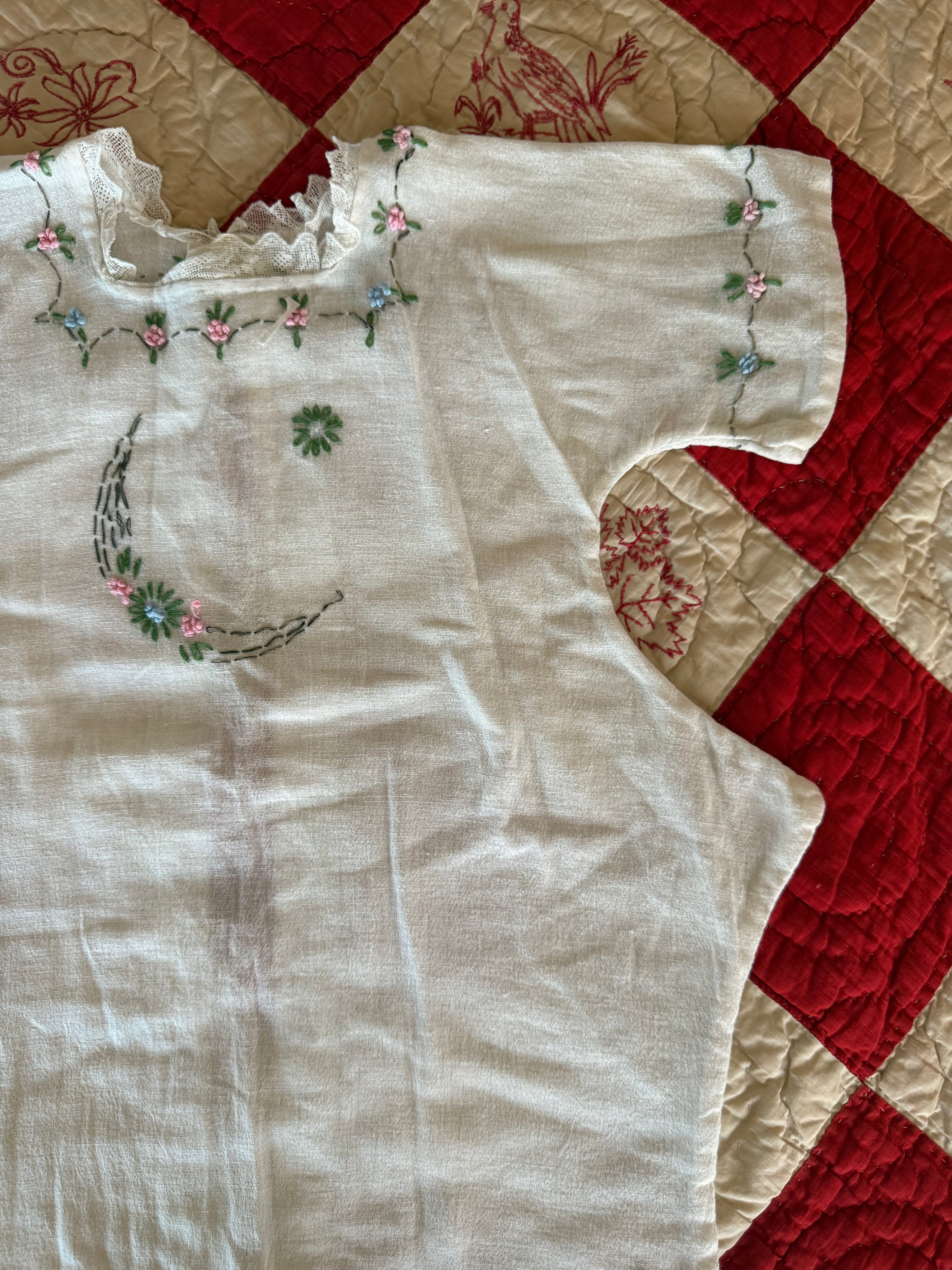 1940s hand embroidered moon romper