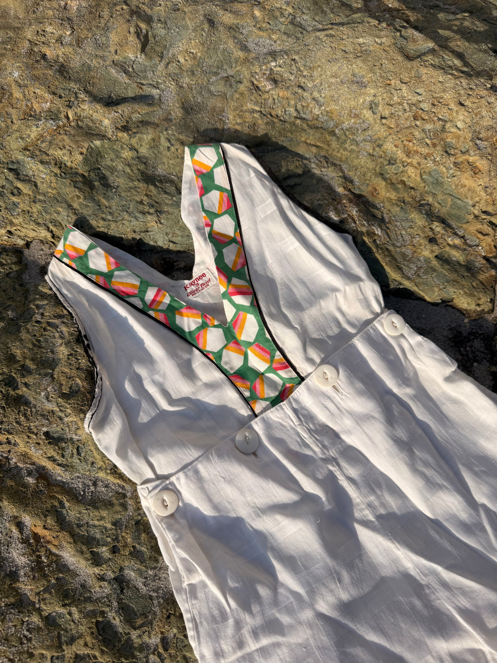 1940s oliver twist white playsuit