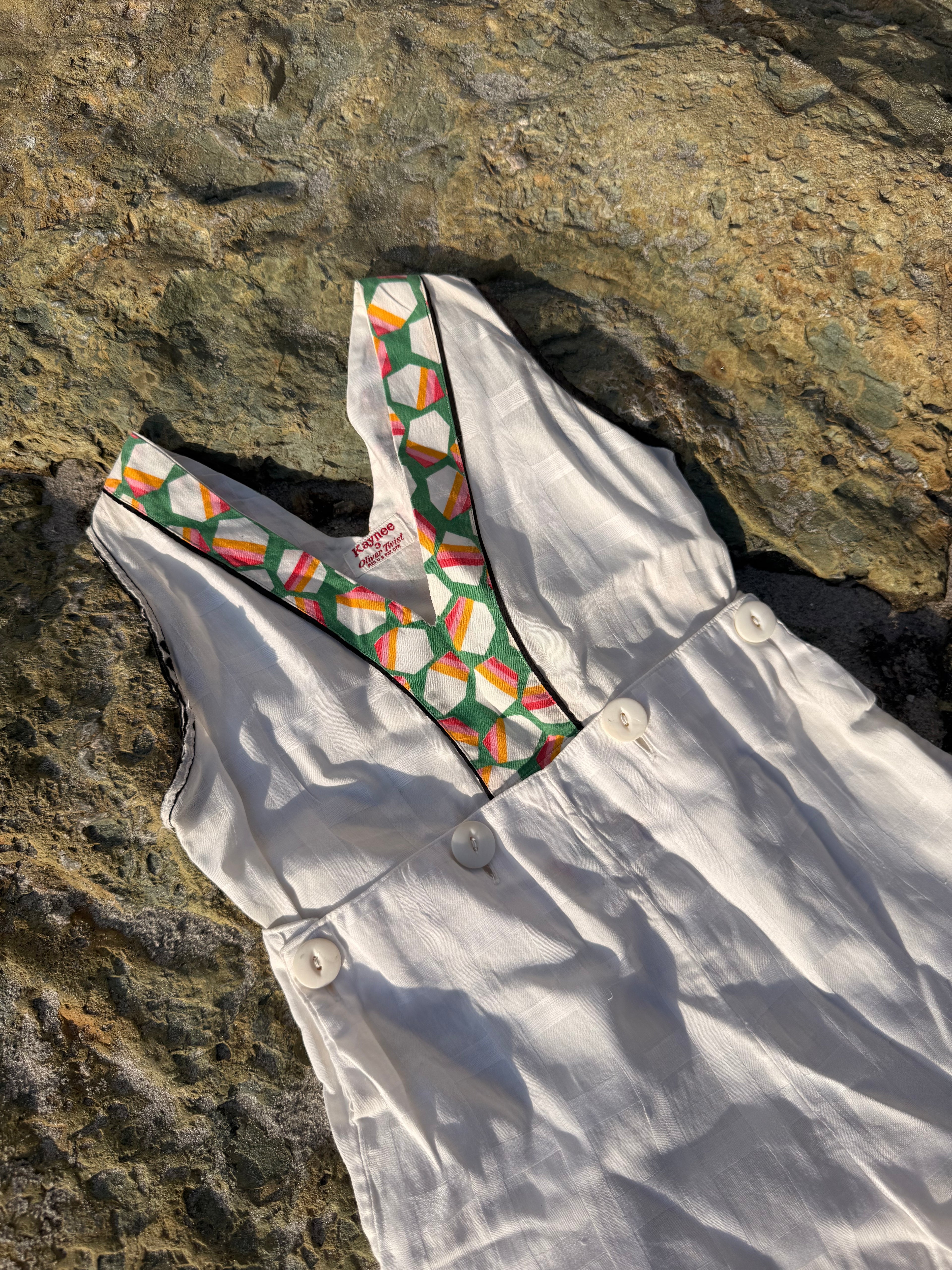 1940s oliver twist white playsuit