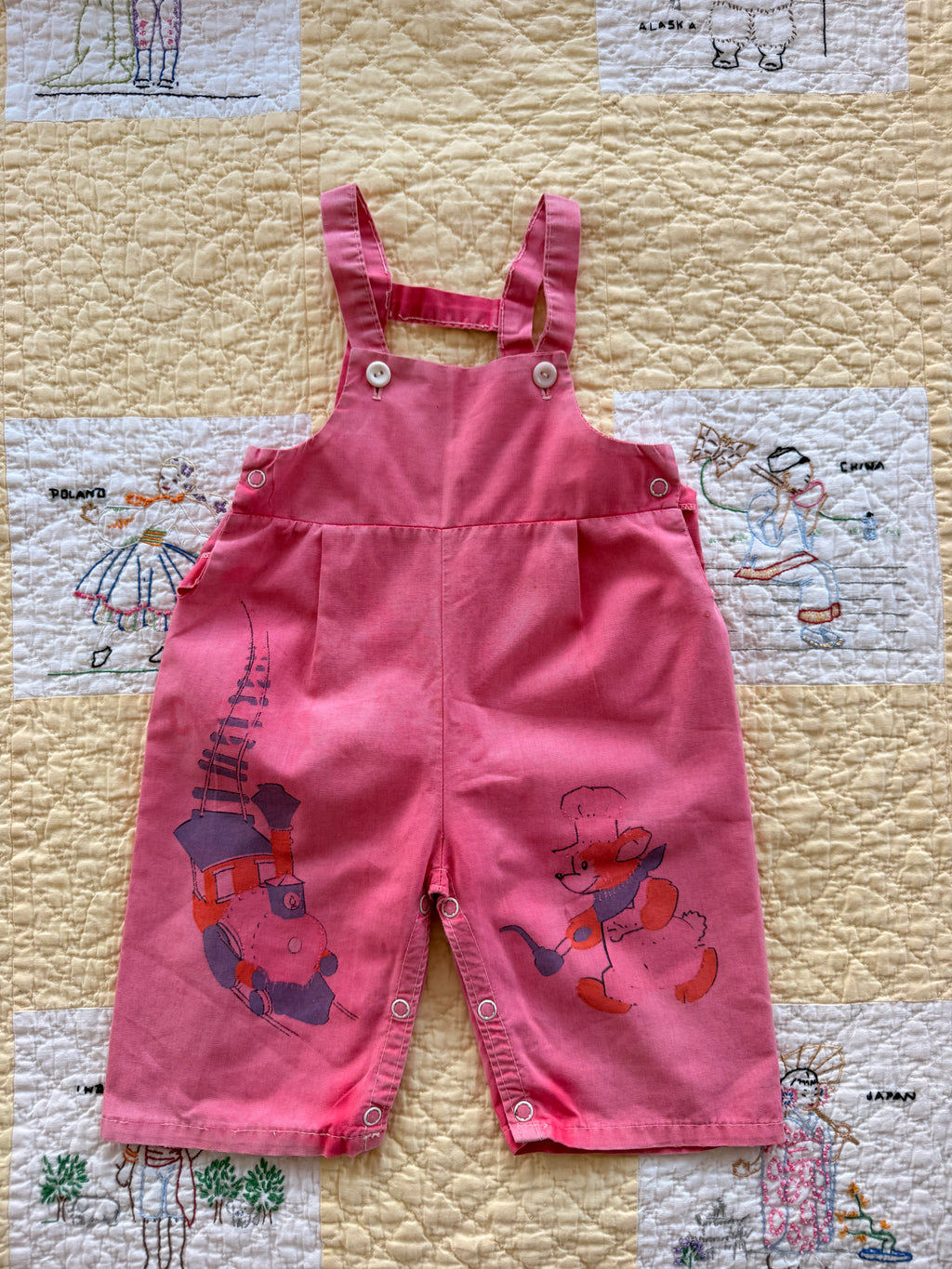 1960s pink train overalls