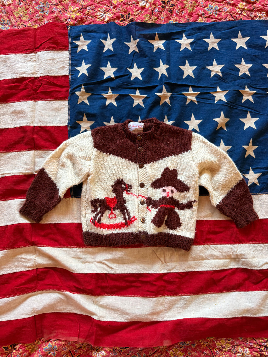 1960s wool baby cowboy cardigan