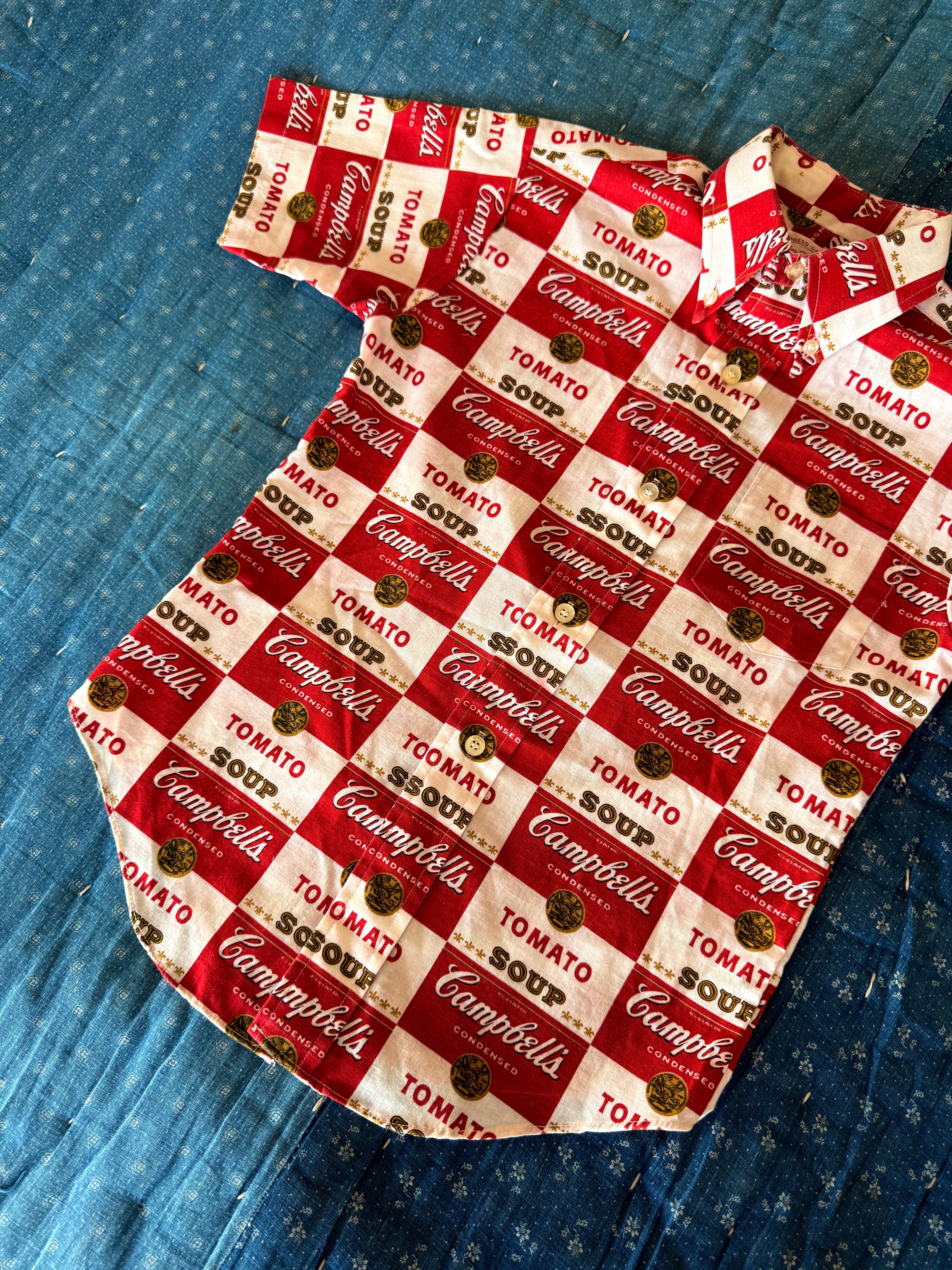 1960s campbell soup button down