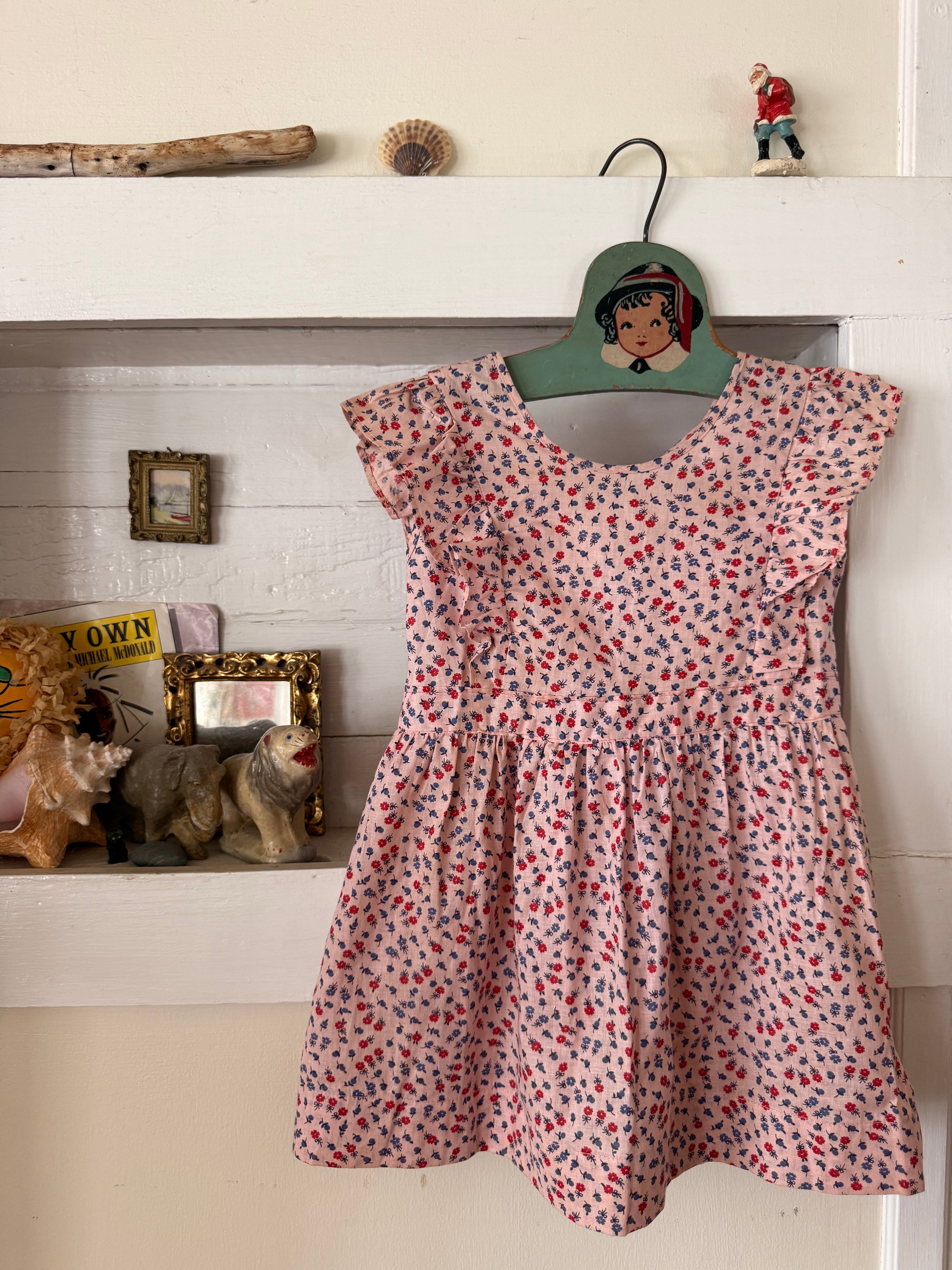 1940s floral apron dress