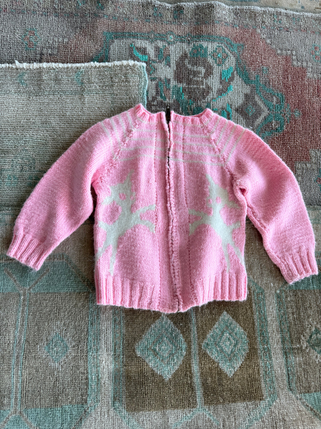 1940s angora & wool fawn knit
