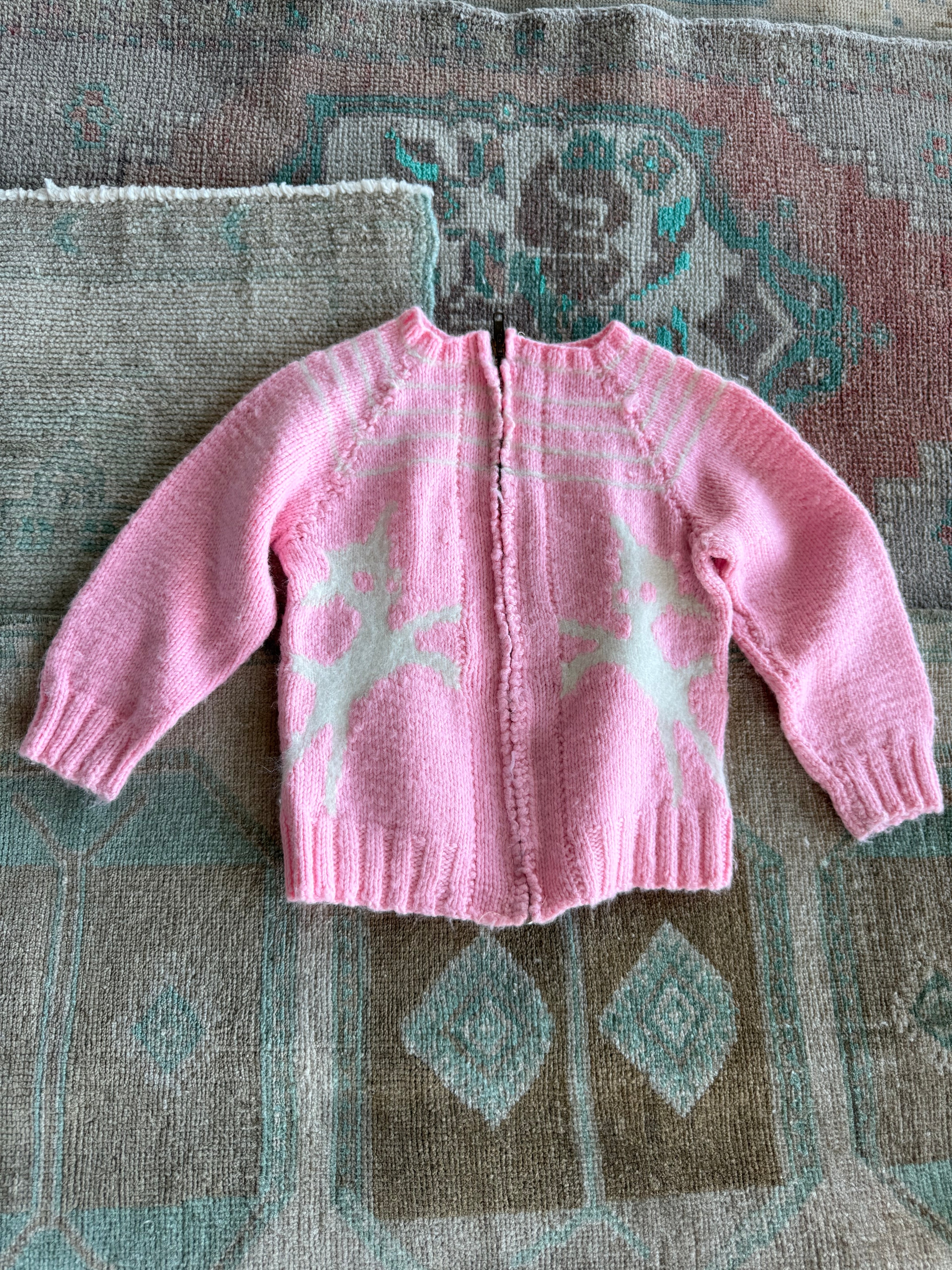 1940s angora & wool fawn knit