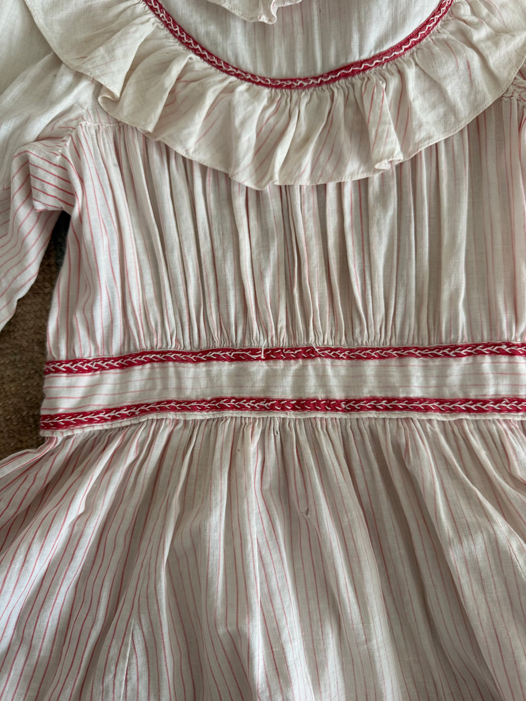 1910s candy striped dress