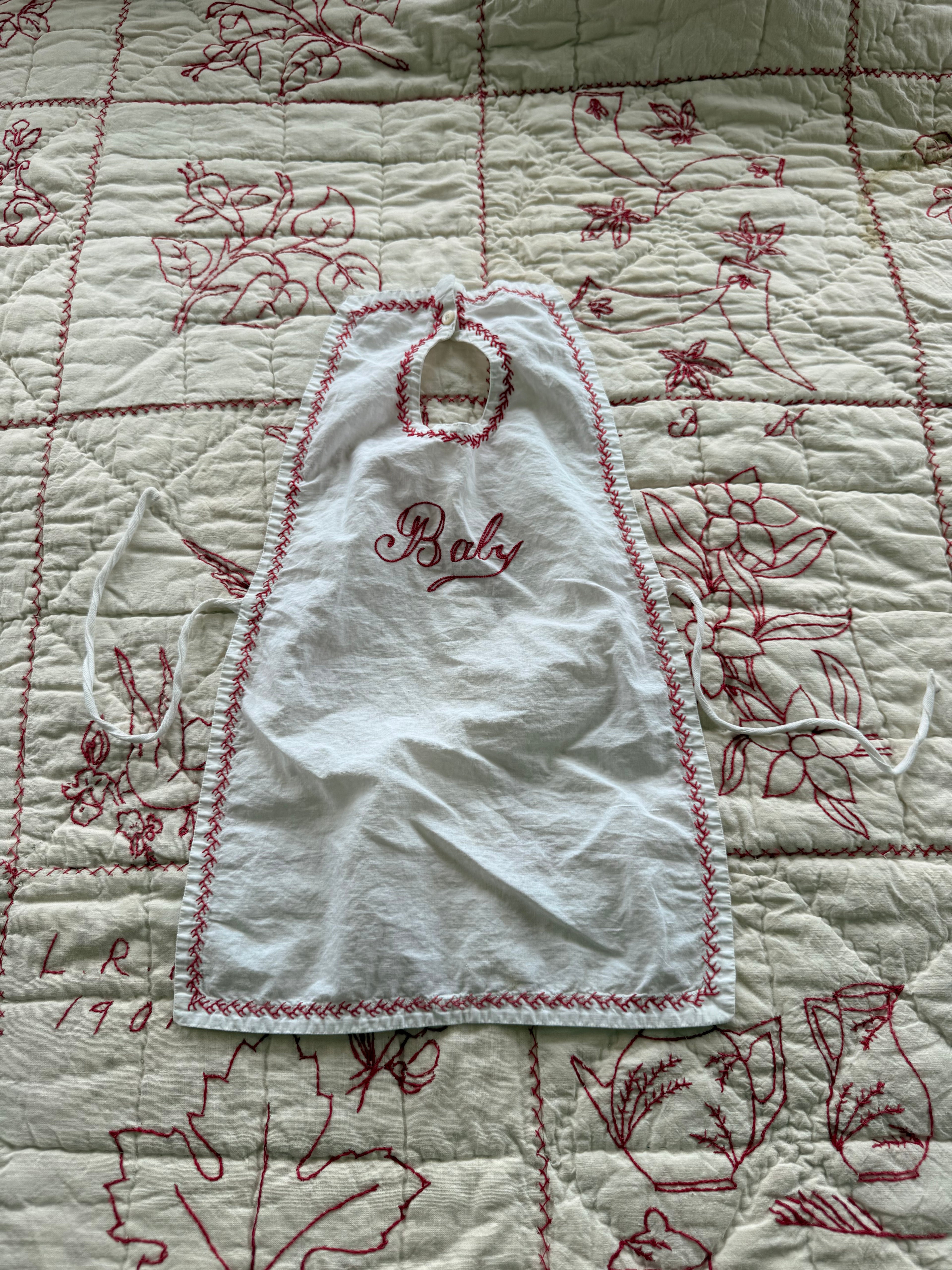 1900s embroidered baby bib