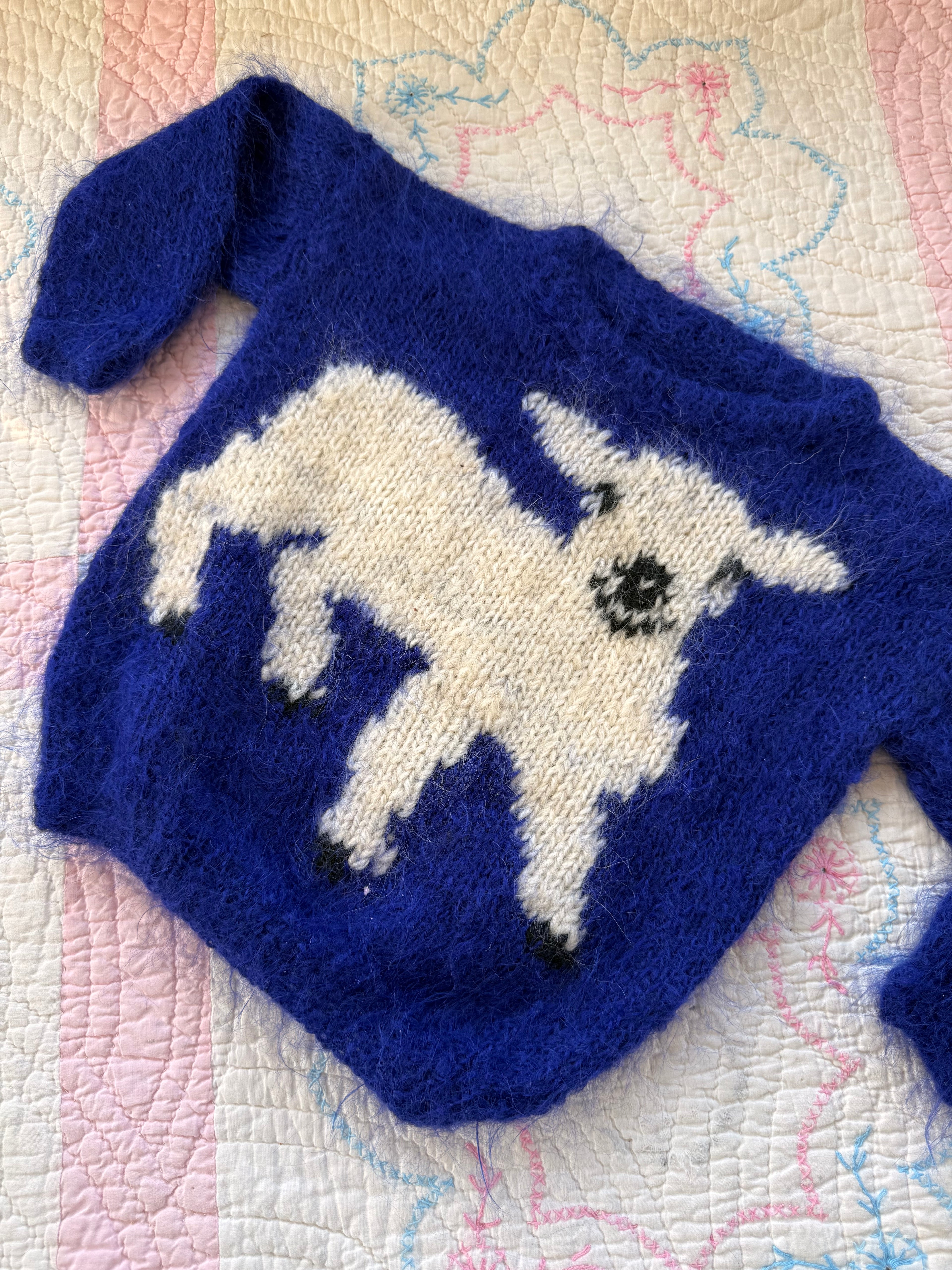 1960s lamb sweater, navy