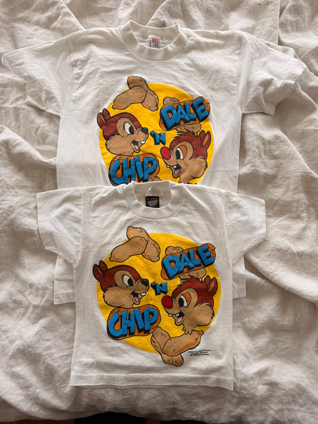 1980s deadstock chip and dale t shirts