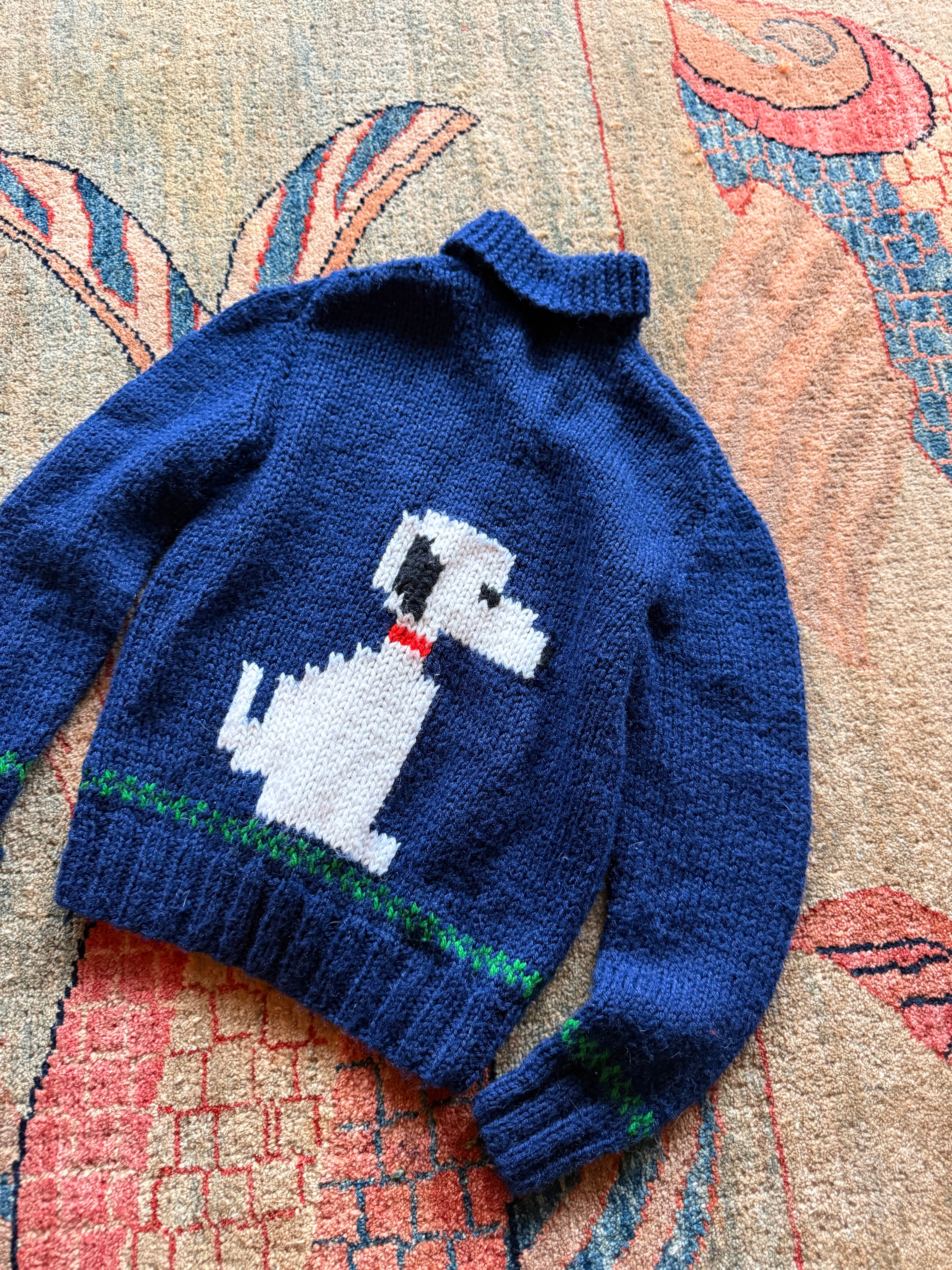 1970s snoopy wool cardigan