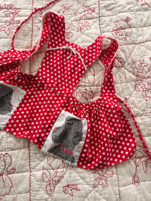 1960s polka dot doggy apron