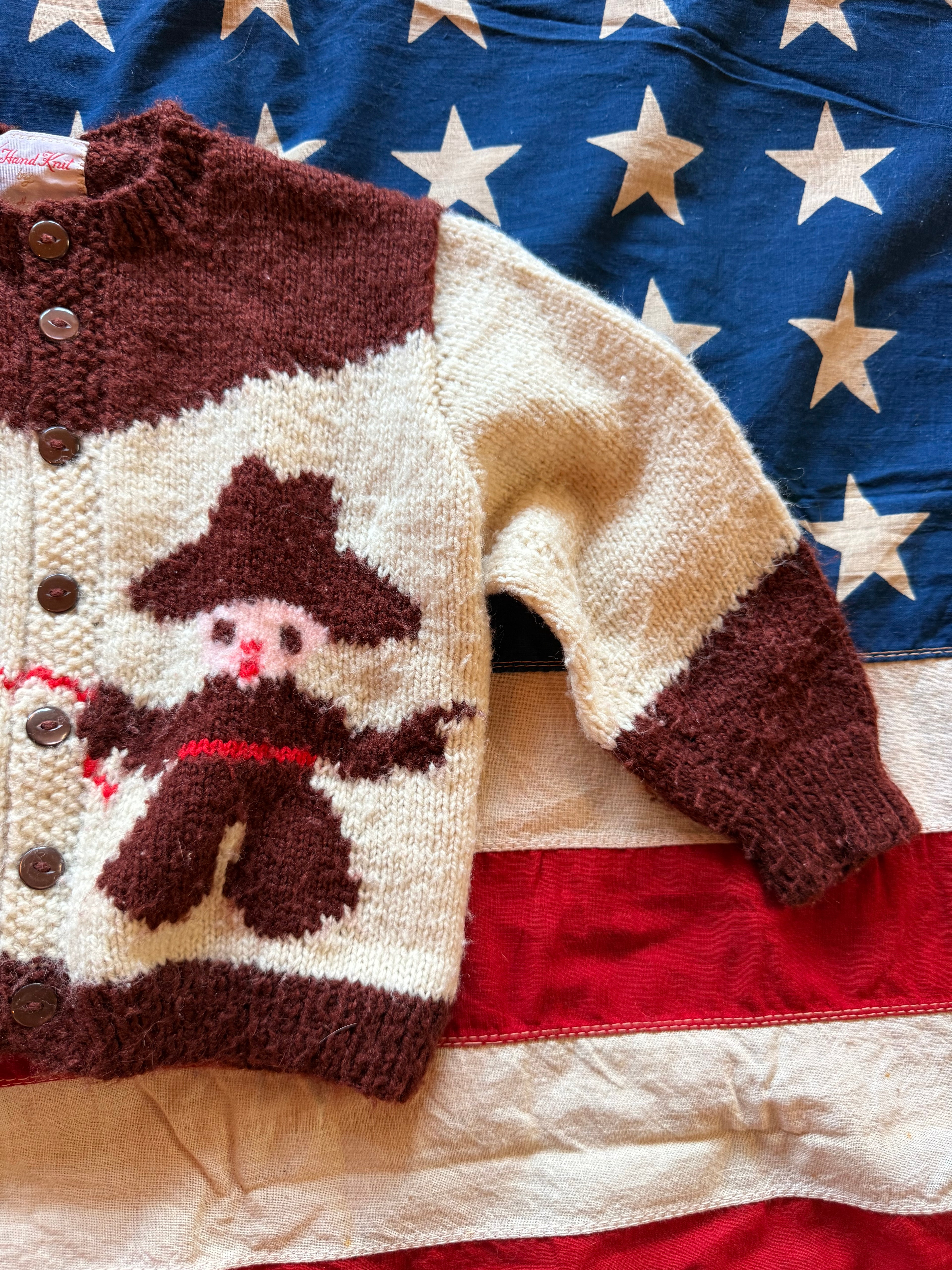 1960s wool baby cowboy cardigan