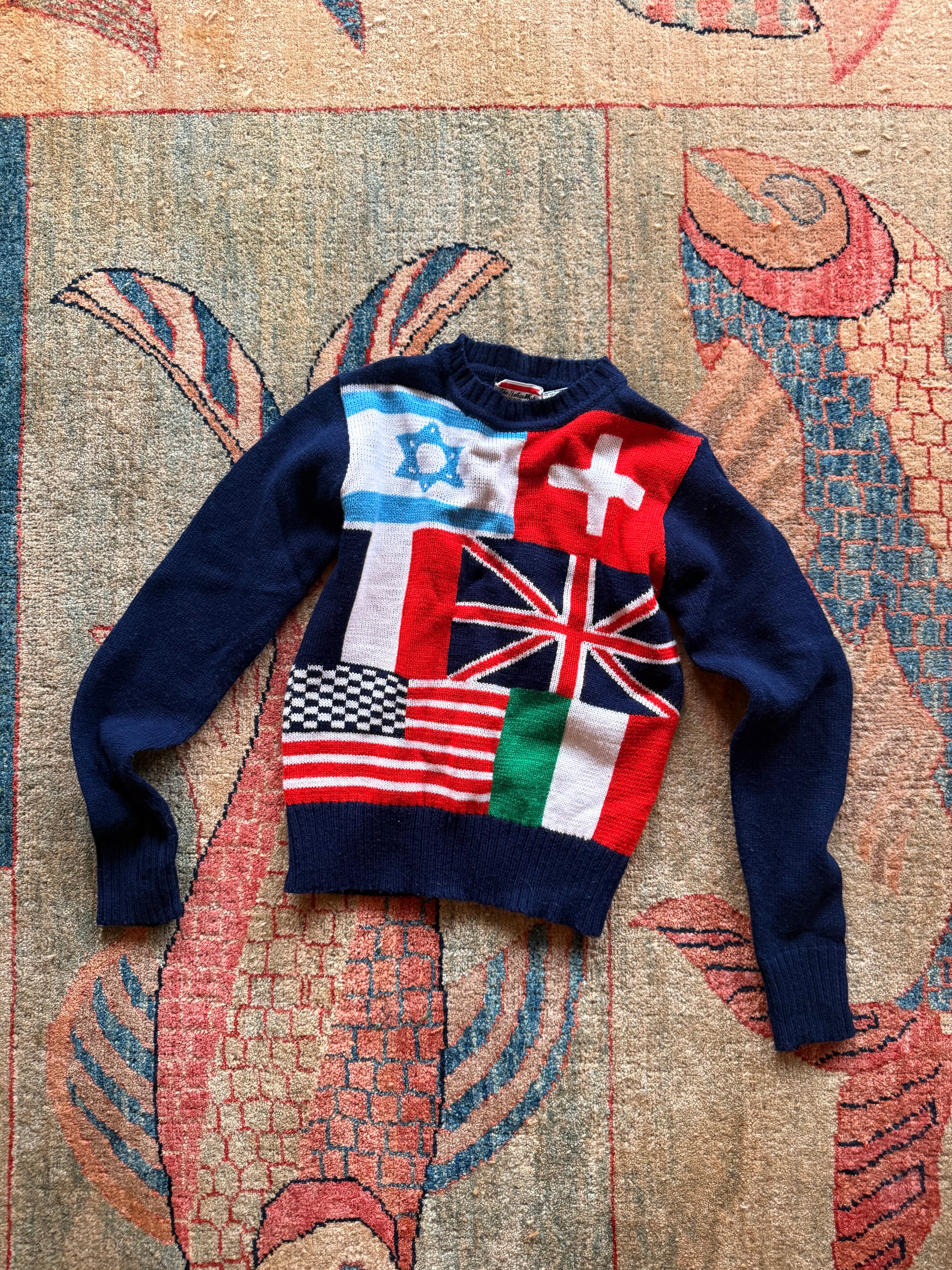 1980s world flag sweater