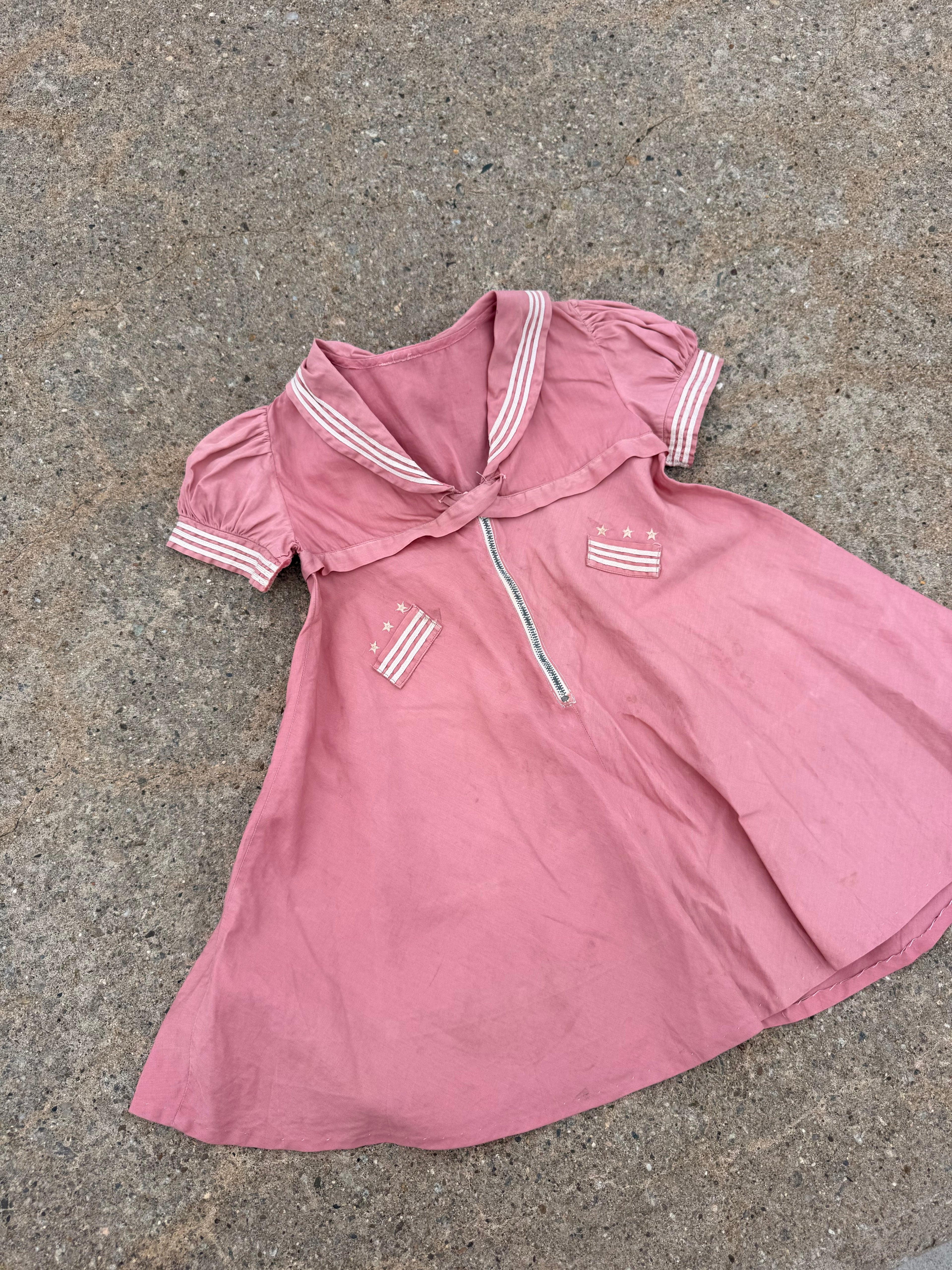 1940s rose sailor girl dress