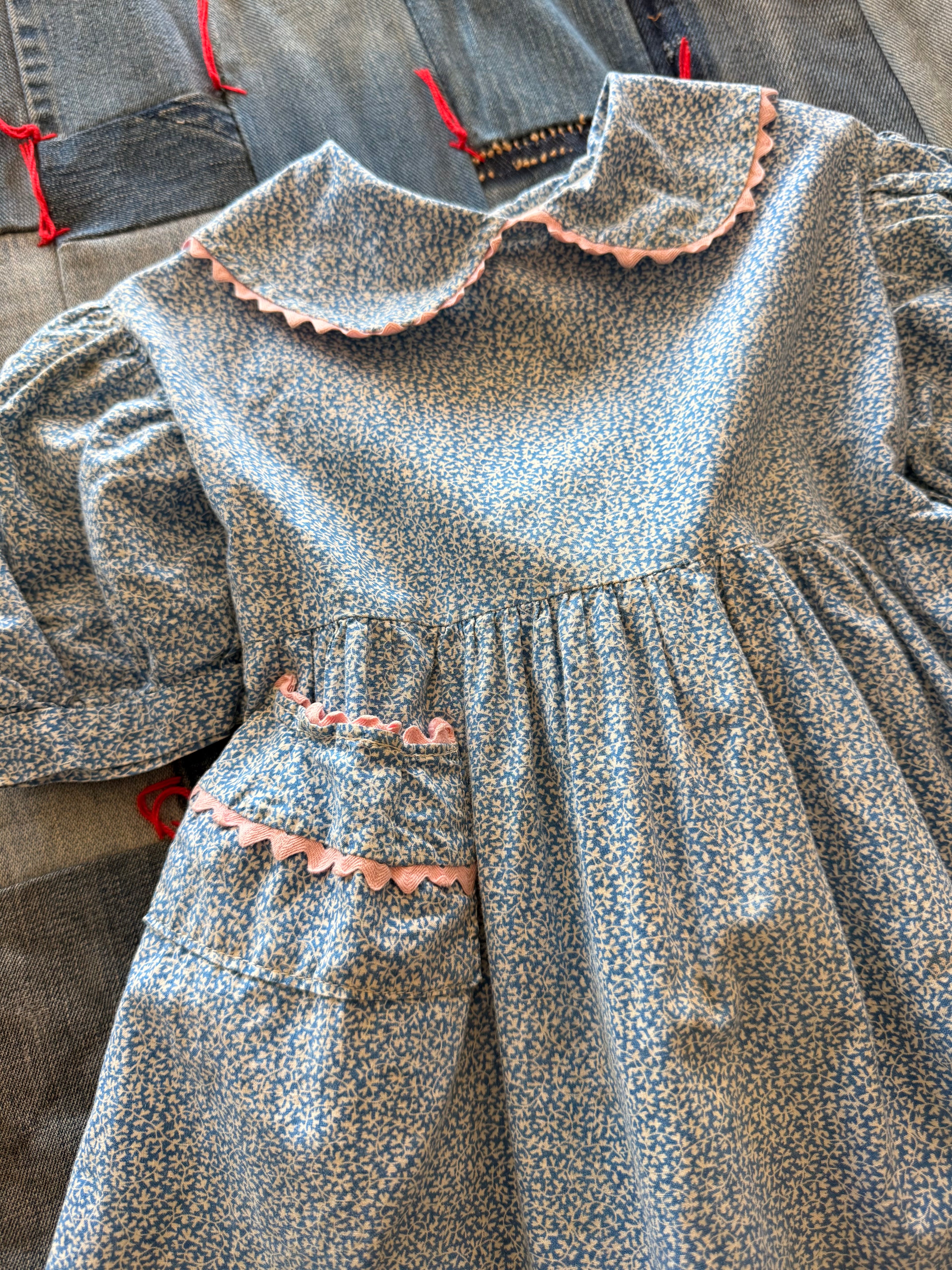 1940s calico & ric rac dress