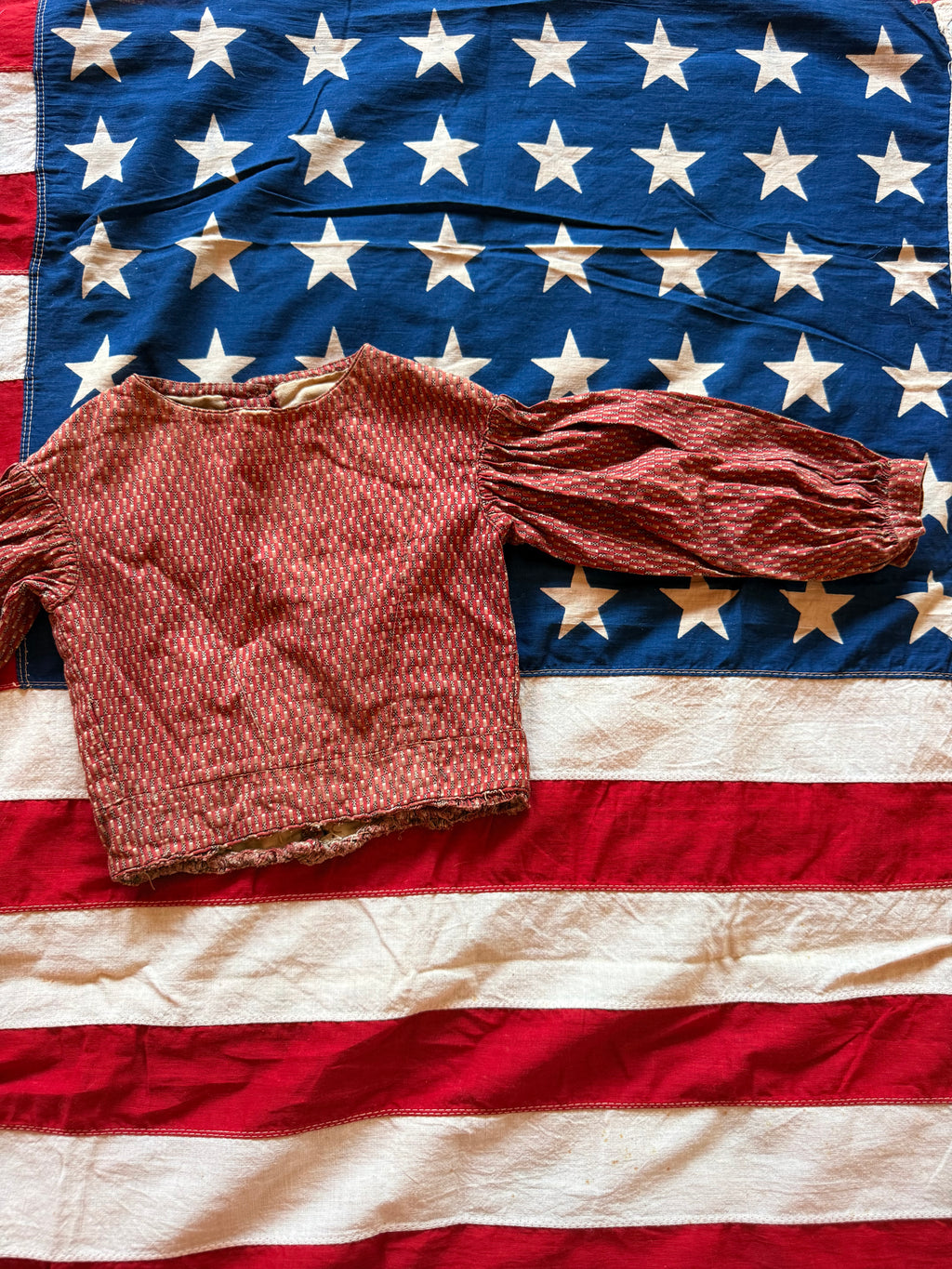 1900s rust colored printed bodice