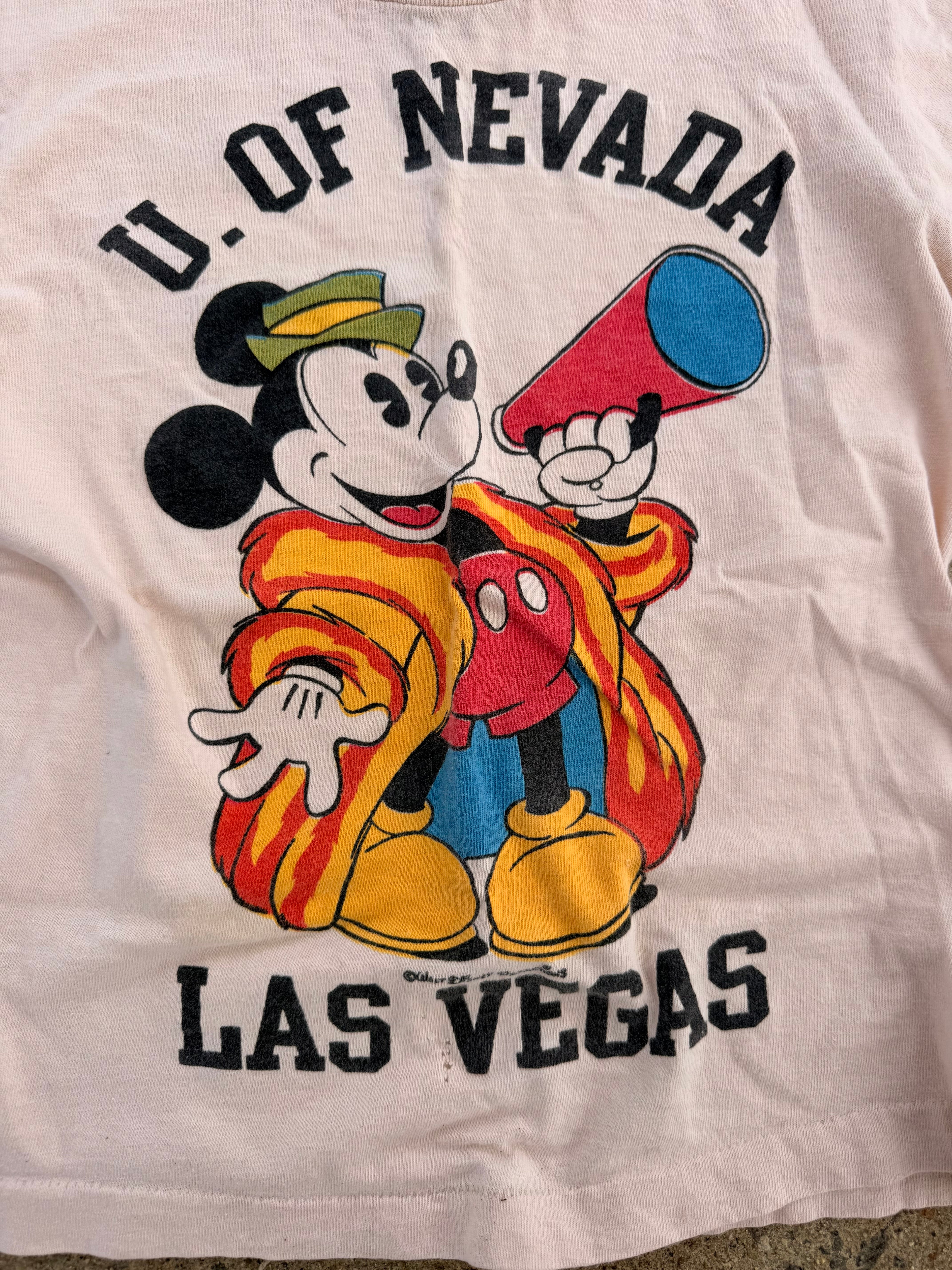 1970s university of nevada, las vegas mickey mouse tee