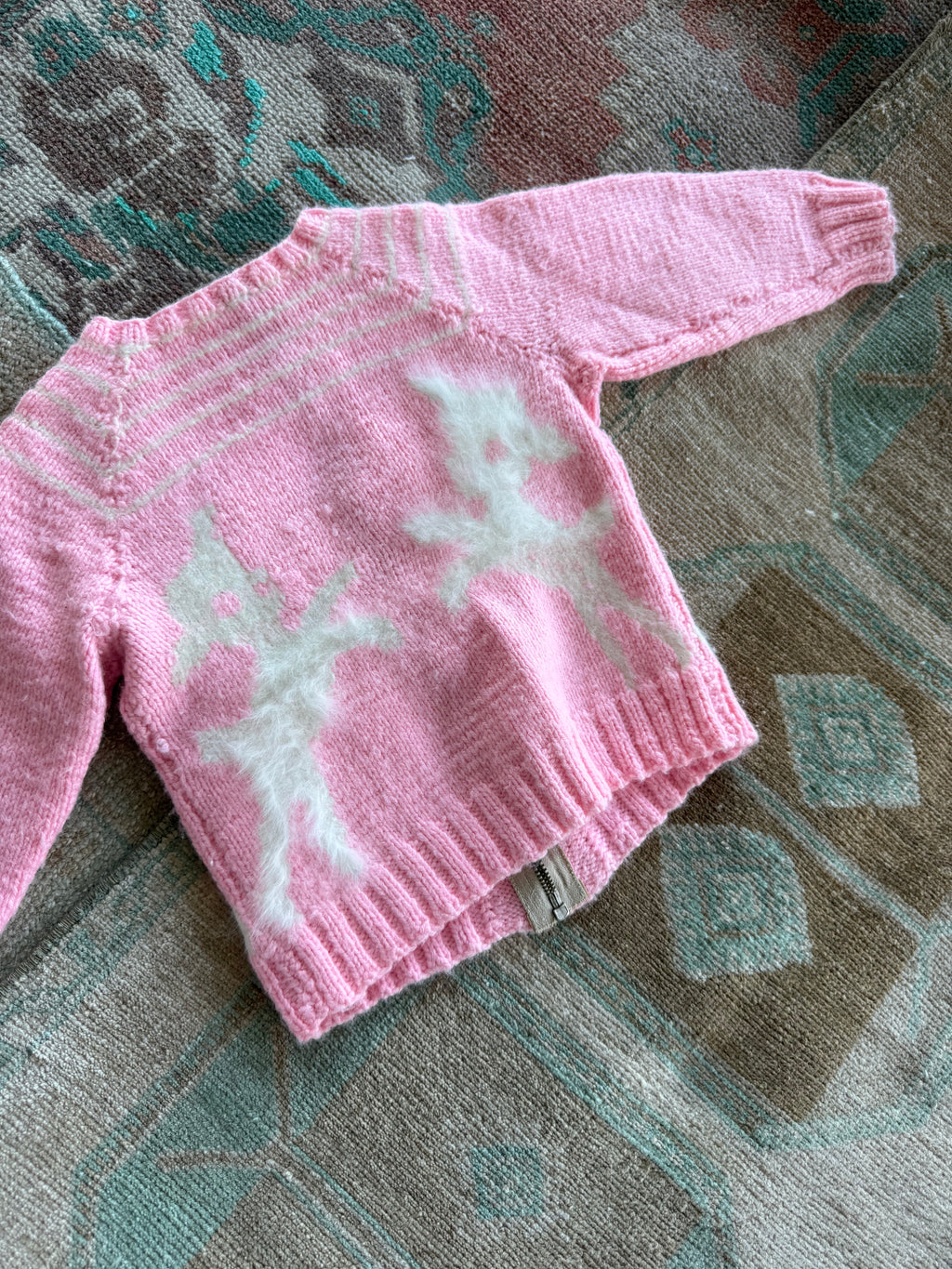 1940s angora & wool fawn knit