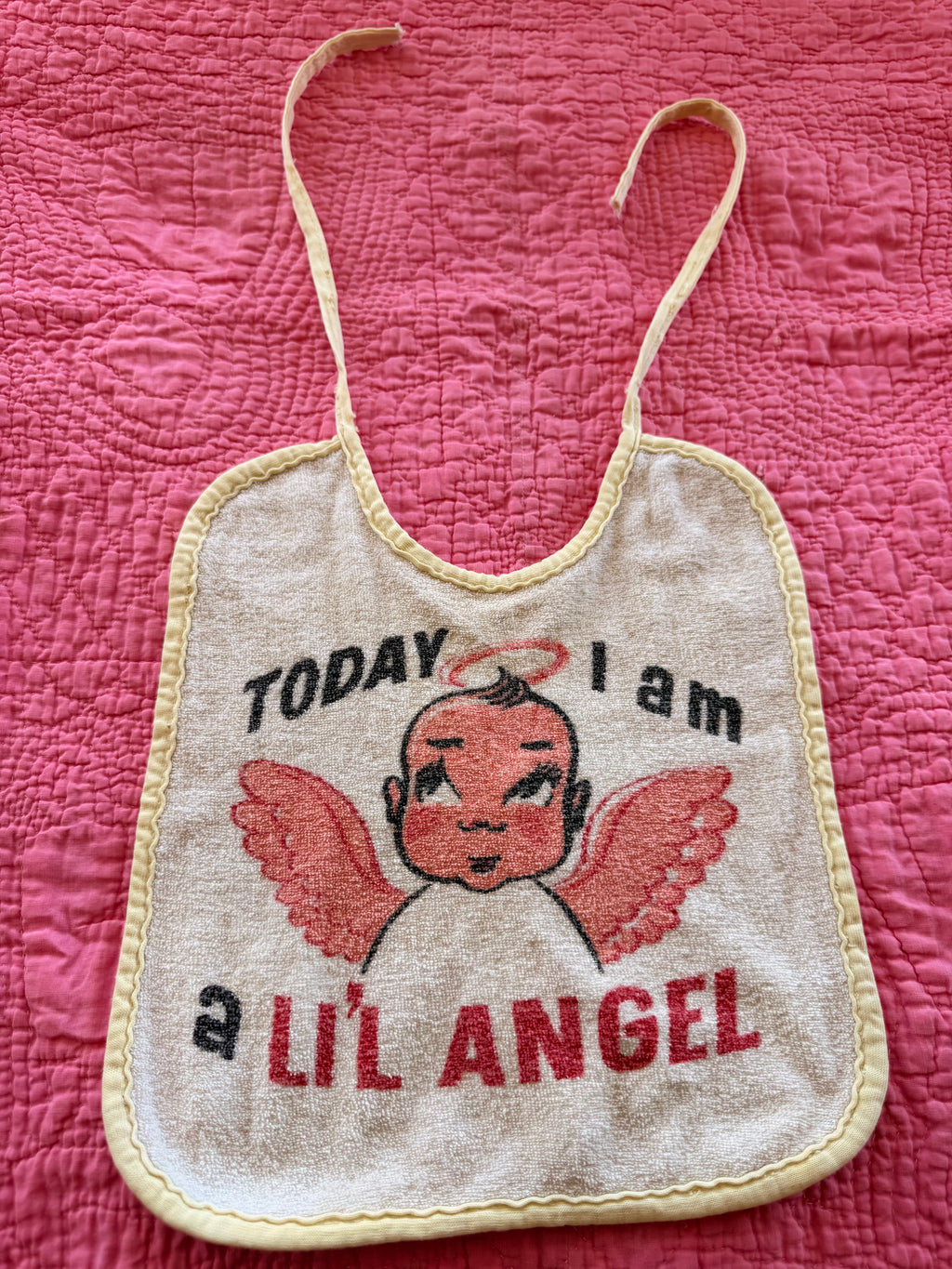 1960s double sided bib, lil angel / lil devil