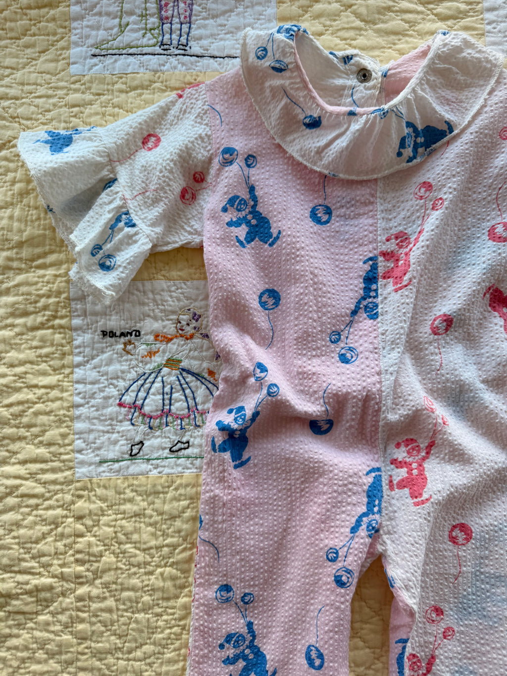 1950s seersucker clown suit