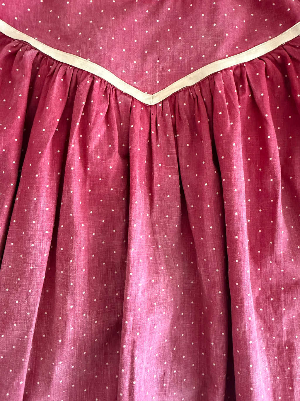 1900s dotted mulberry dress