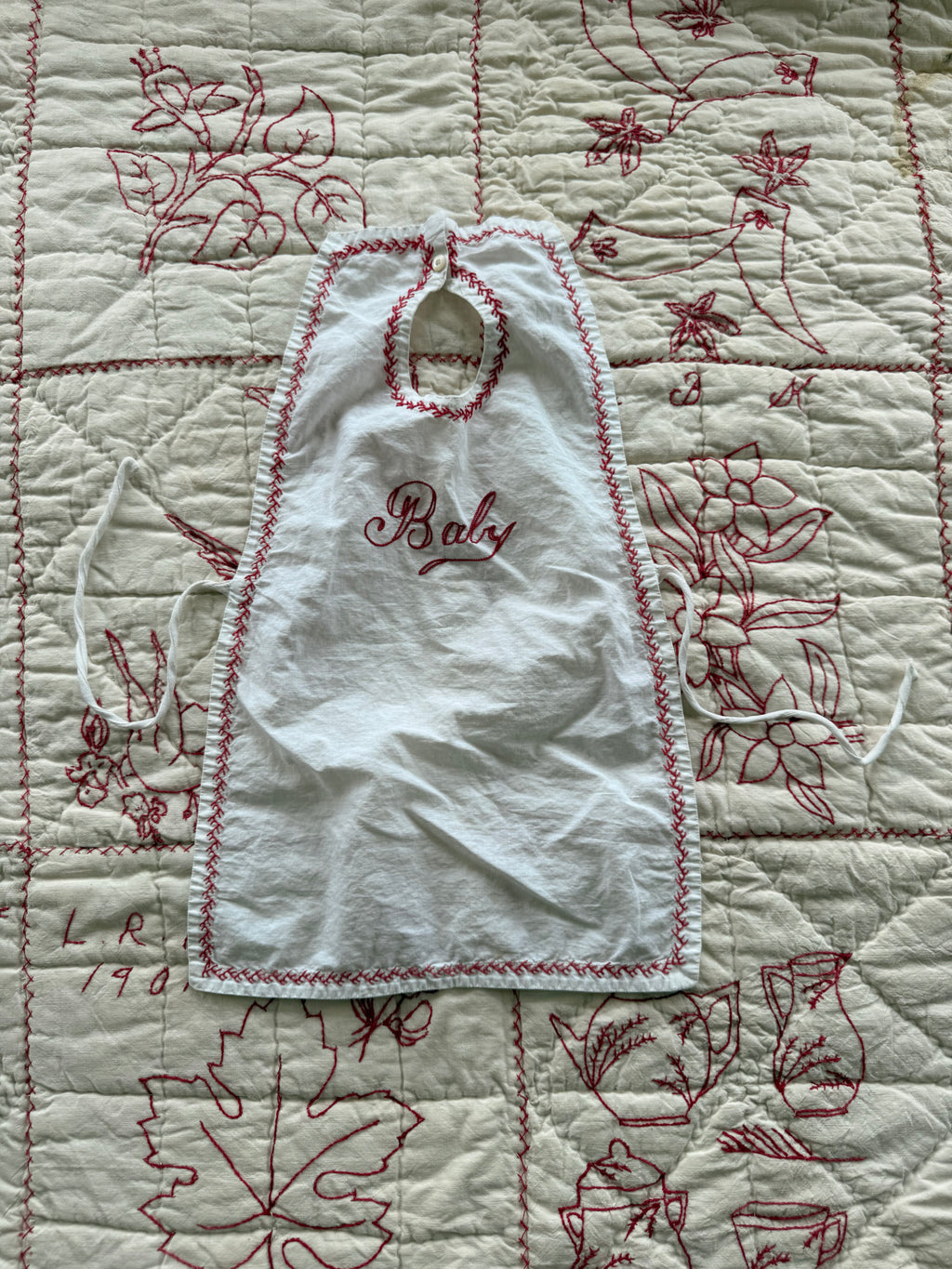 1900s embroidered baby bib