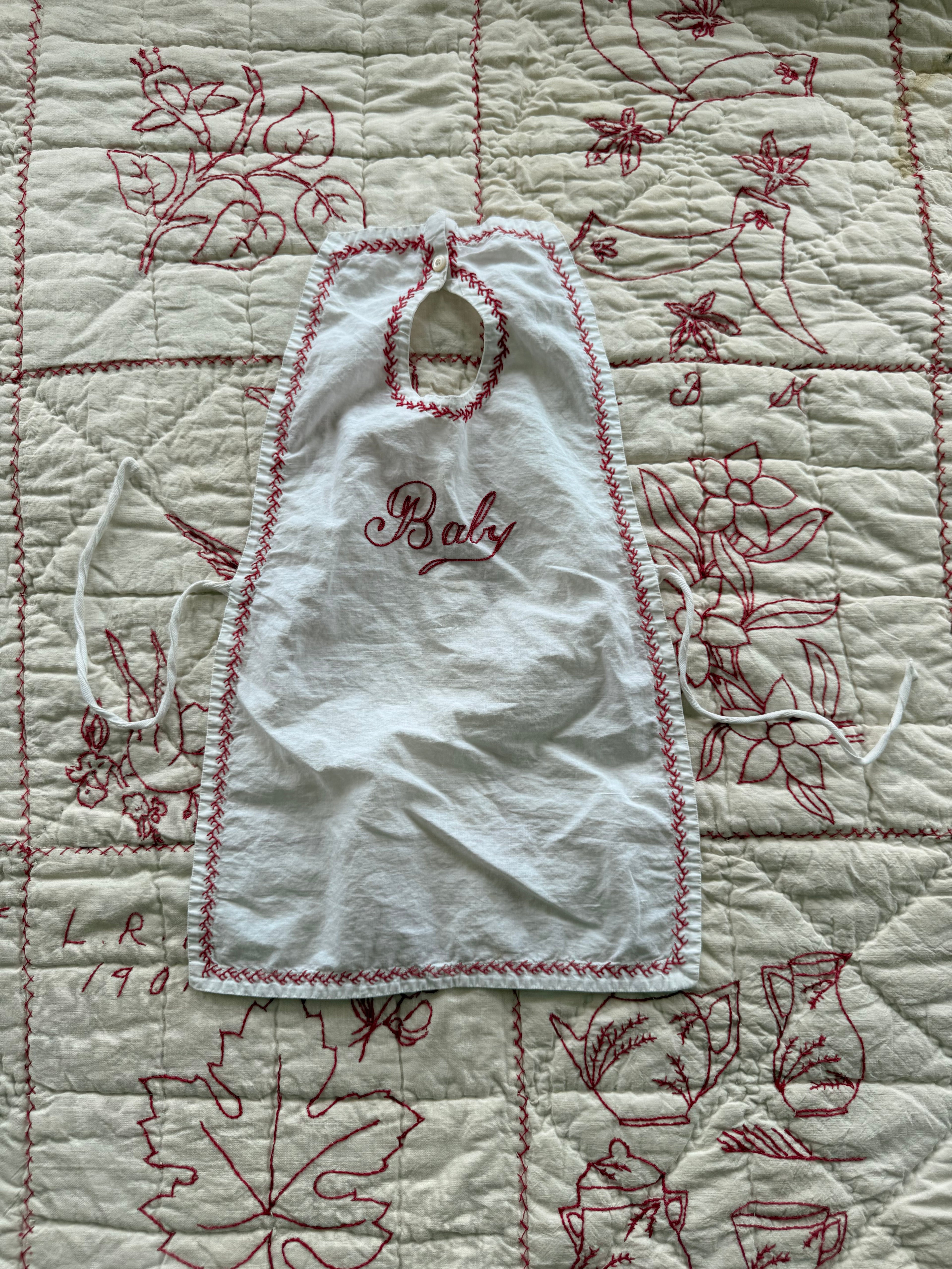 1900s embroidered baby bib