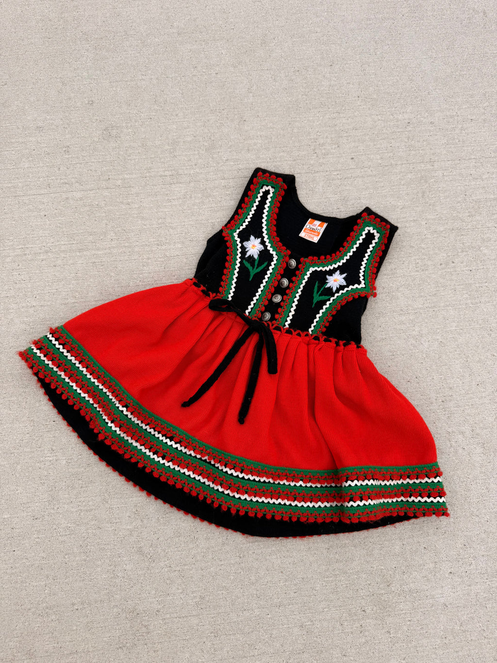 1960s german wool daisy dress