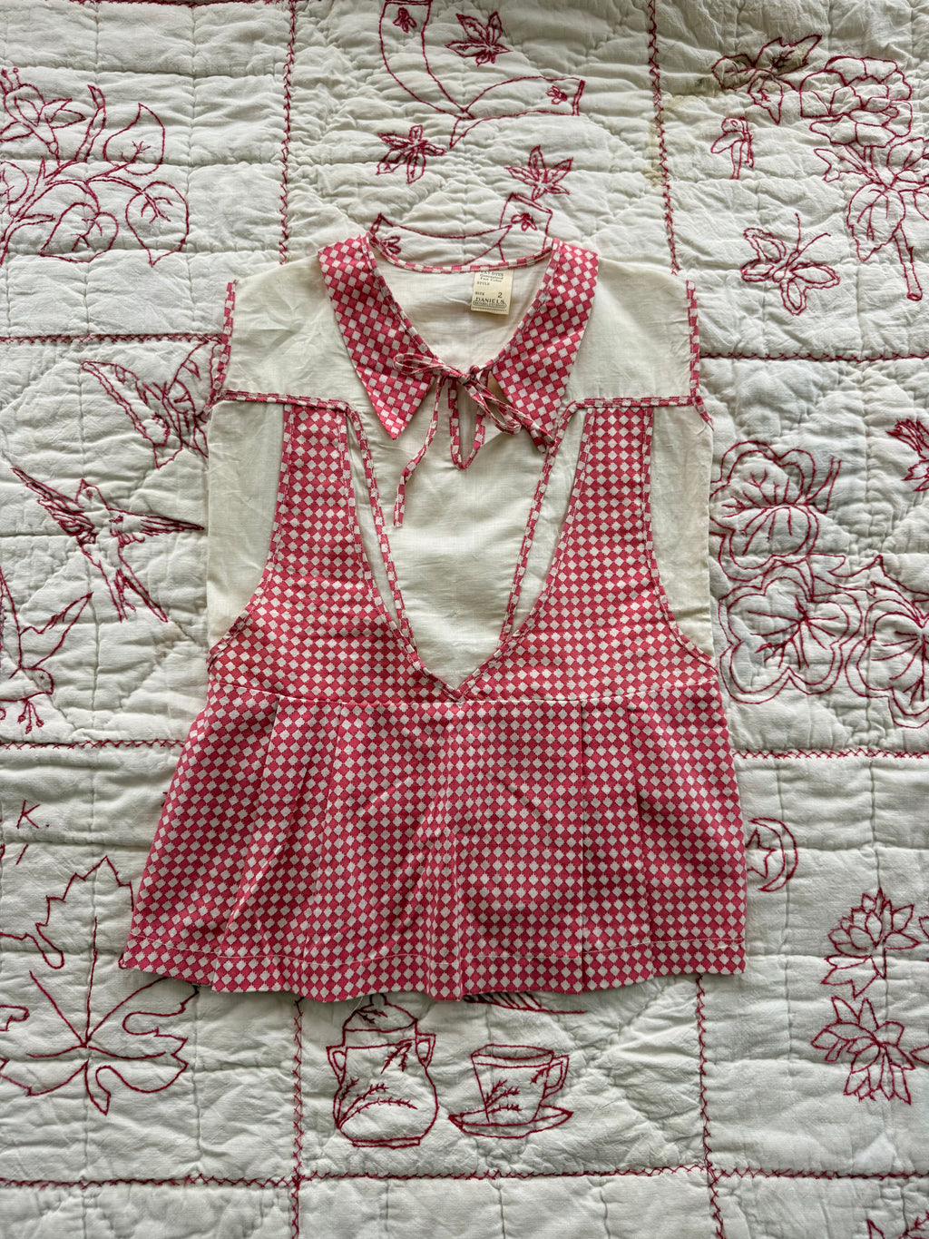 1930s pink check dress