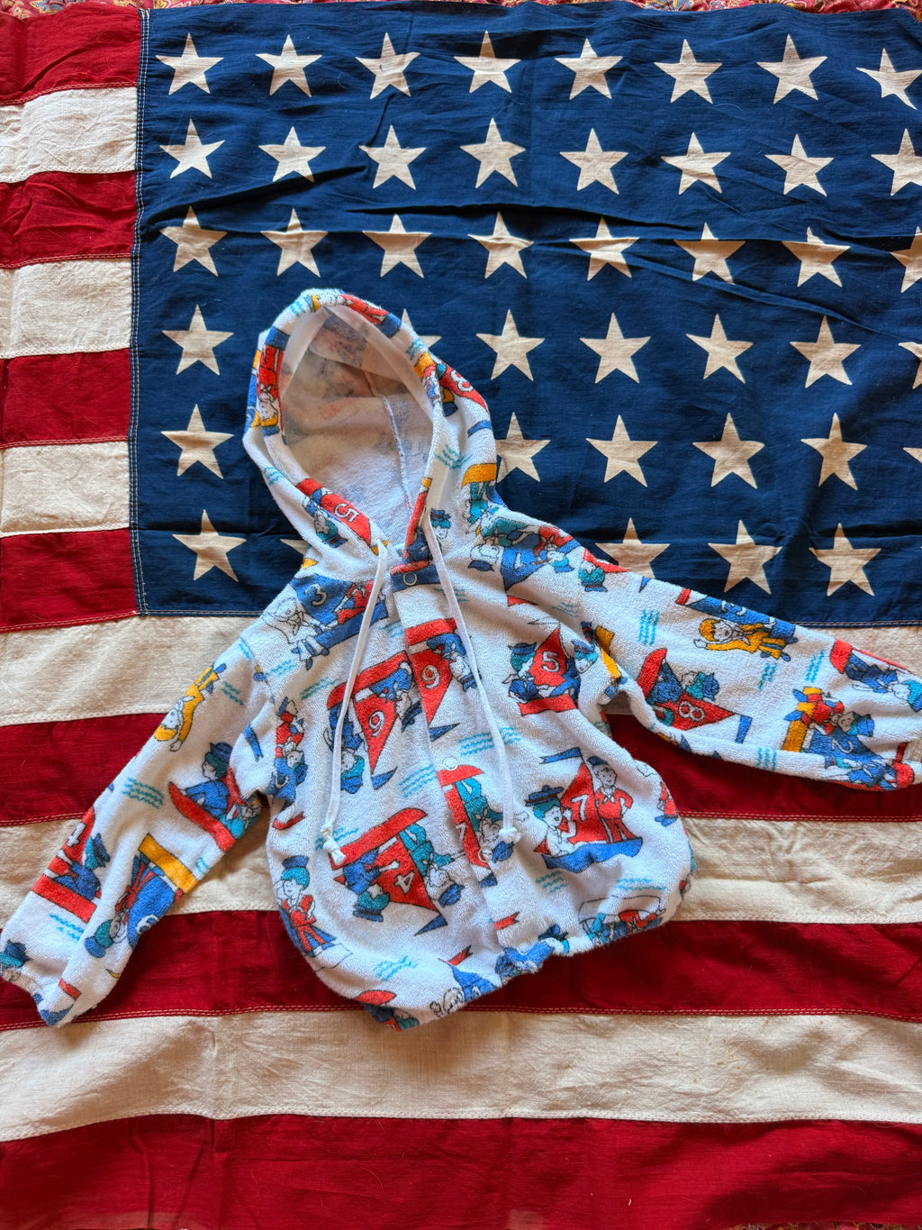 1970s sailboat beach hoodie