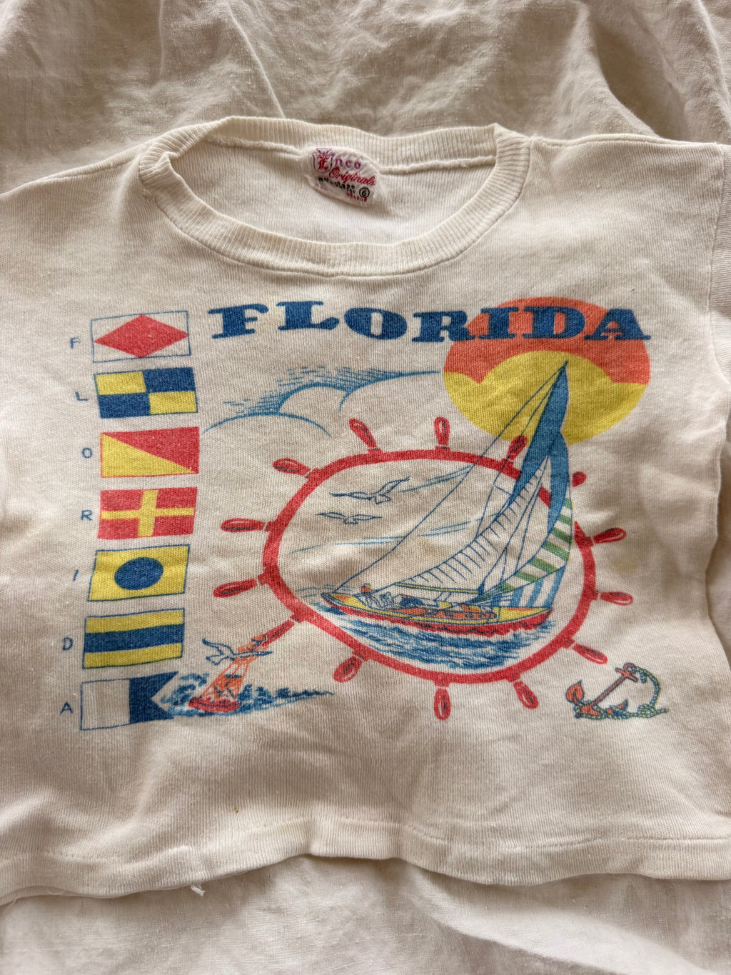 1960s nautical florida souvenir t shirt